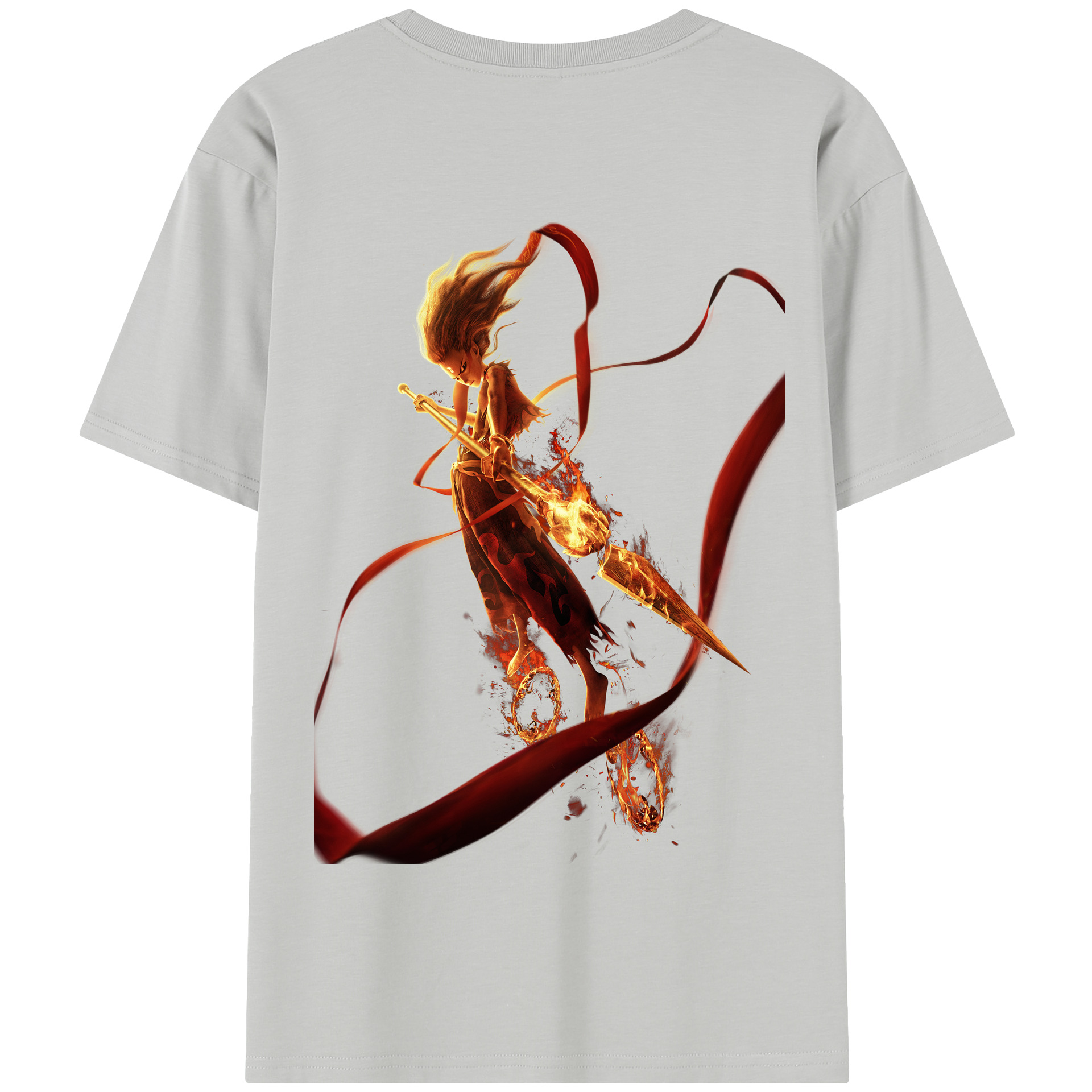 （画像用） Ne Zha 2 ナタ 魔童の大暴れ 綿100％半袖Tシャツ（背面プリント）