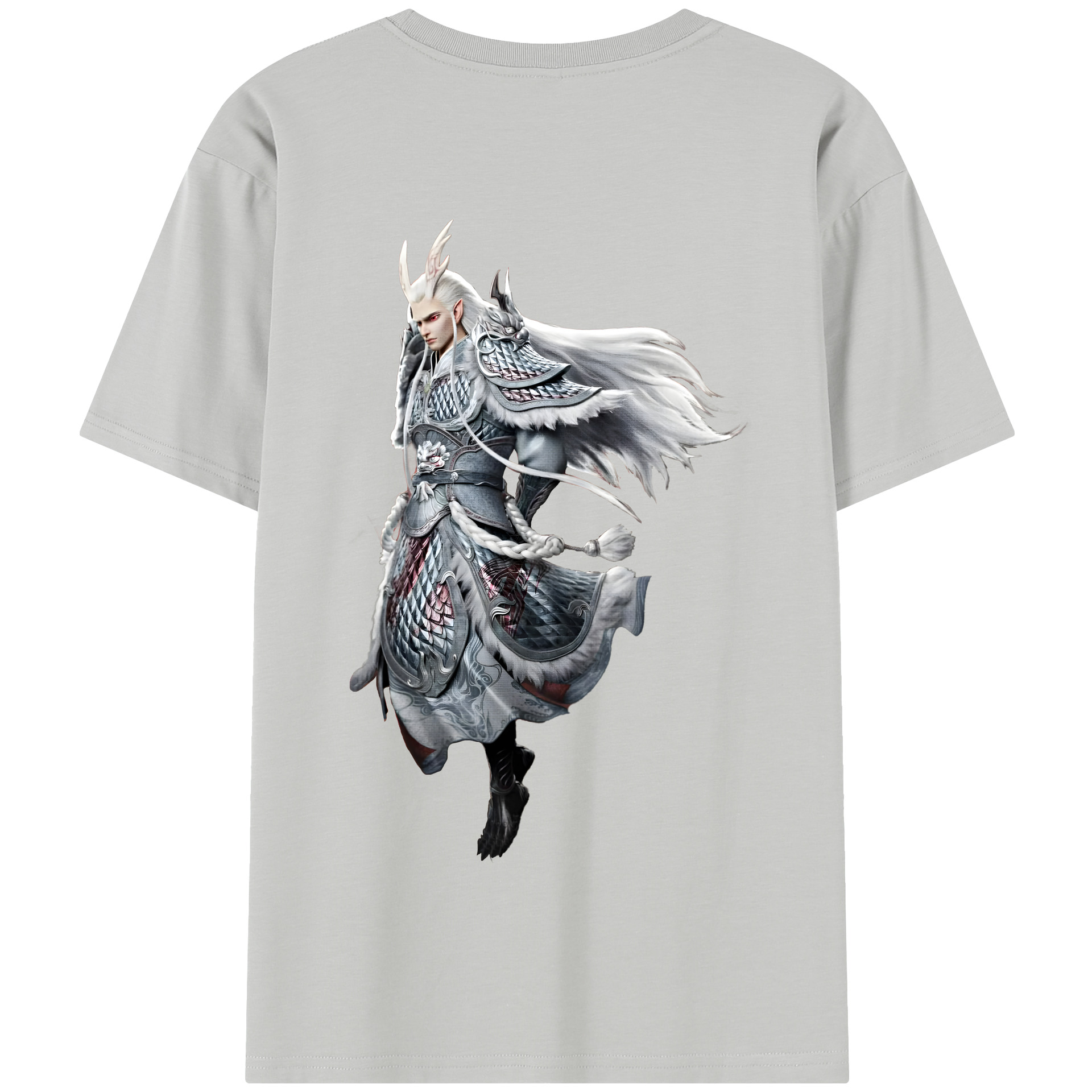 （画像用） Ne Zha 2 ナタ 魔童の大暴れ 綿100％半袖Tシャツ（背面プリント）