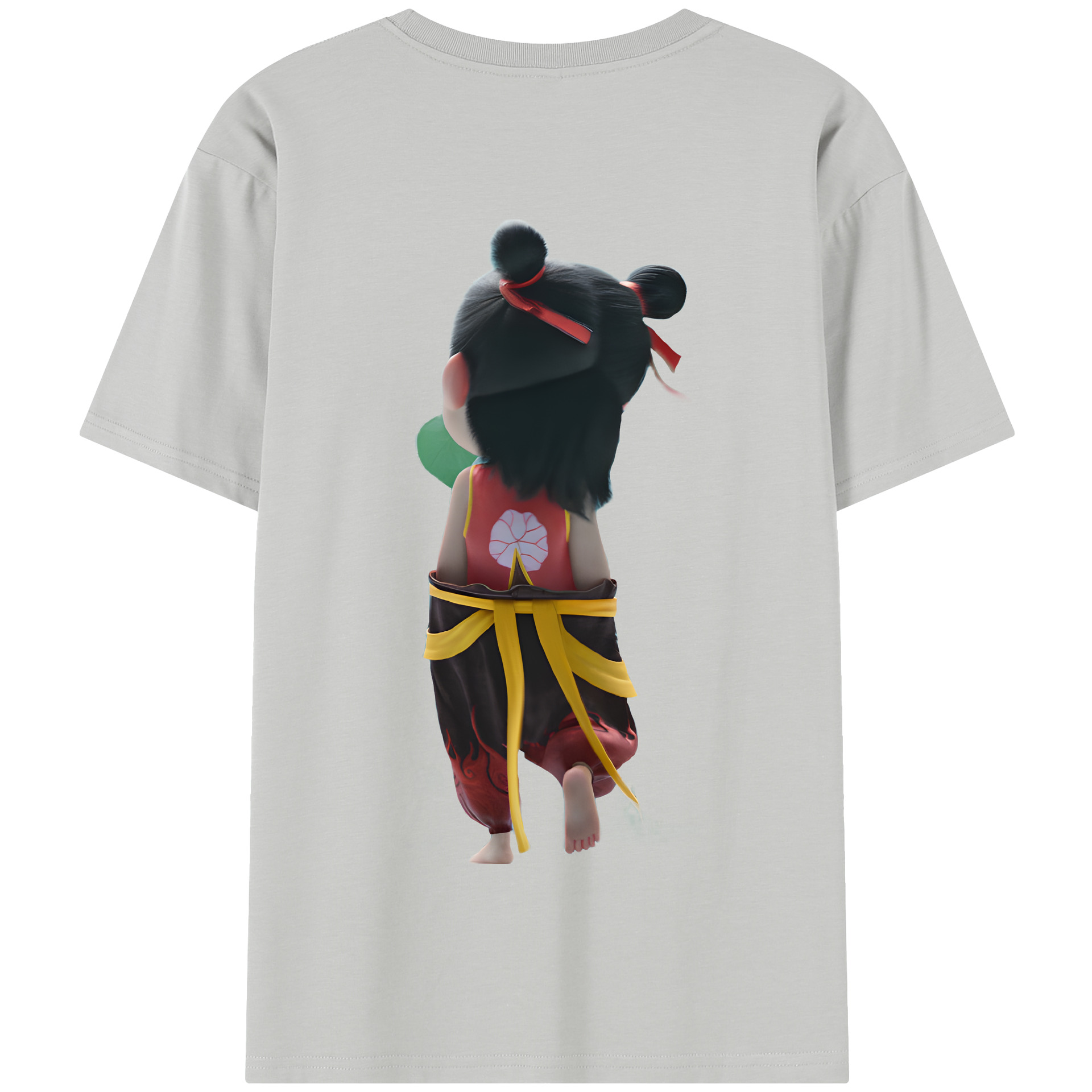 （画像用） Ne Zha 2 ナタ 魔童の大暴れ 綿100％半袖Tシャツ（背面プリント）