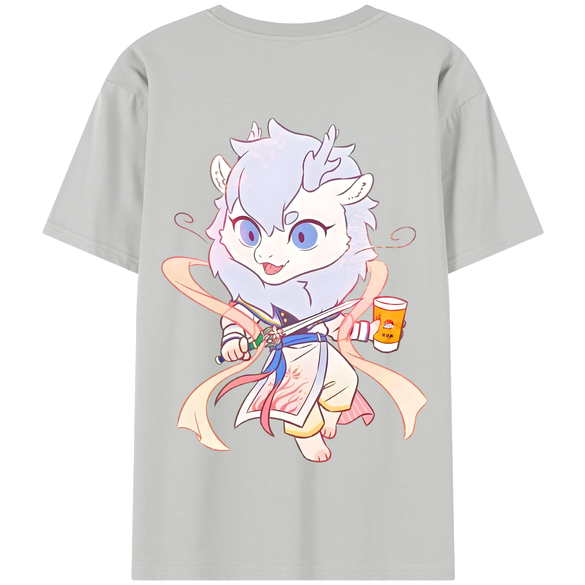 （画像用） Ne Zha 2 ナタ 魔童の大暴れ 綿100％半袖Tシャツ（背面プリント）