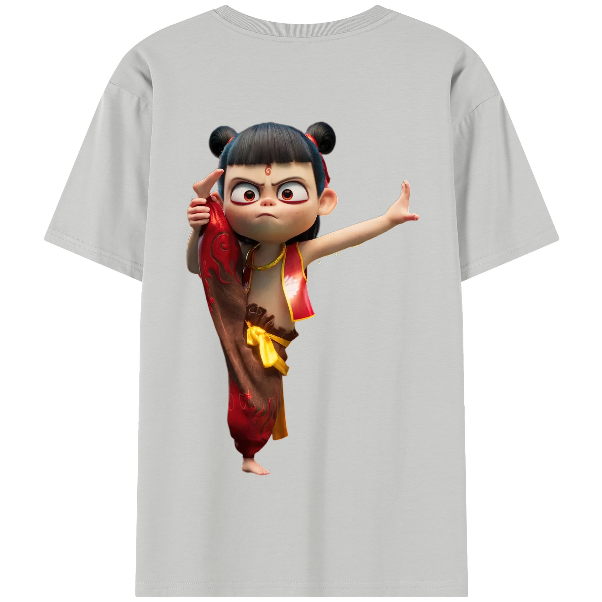（画像用） Ne Zha 2 ナタ 魔童の大暴れ 綿100％半袖Tシャツ（背面プリント）