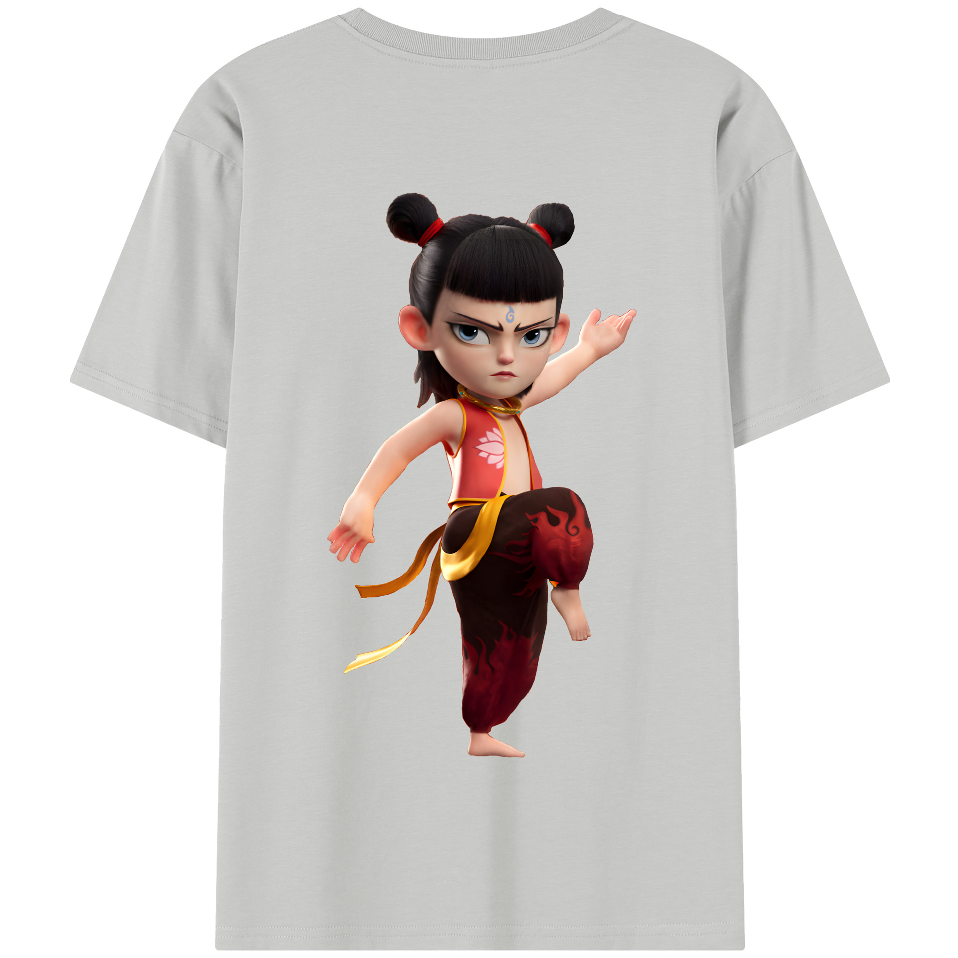 （画像用） Ne Zha 2 ナタ 魔童の大暴れ 綿100％半袖Tシャツ（背面プリント）