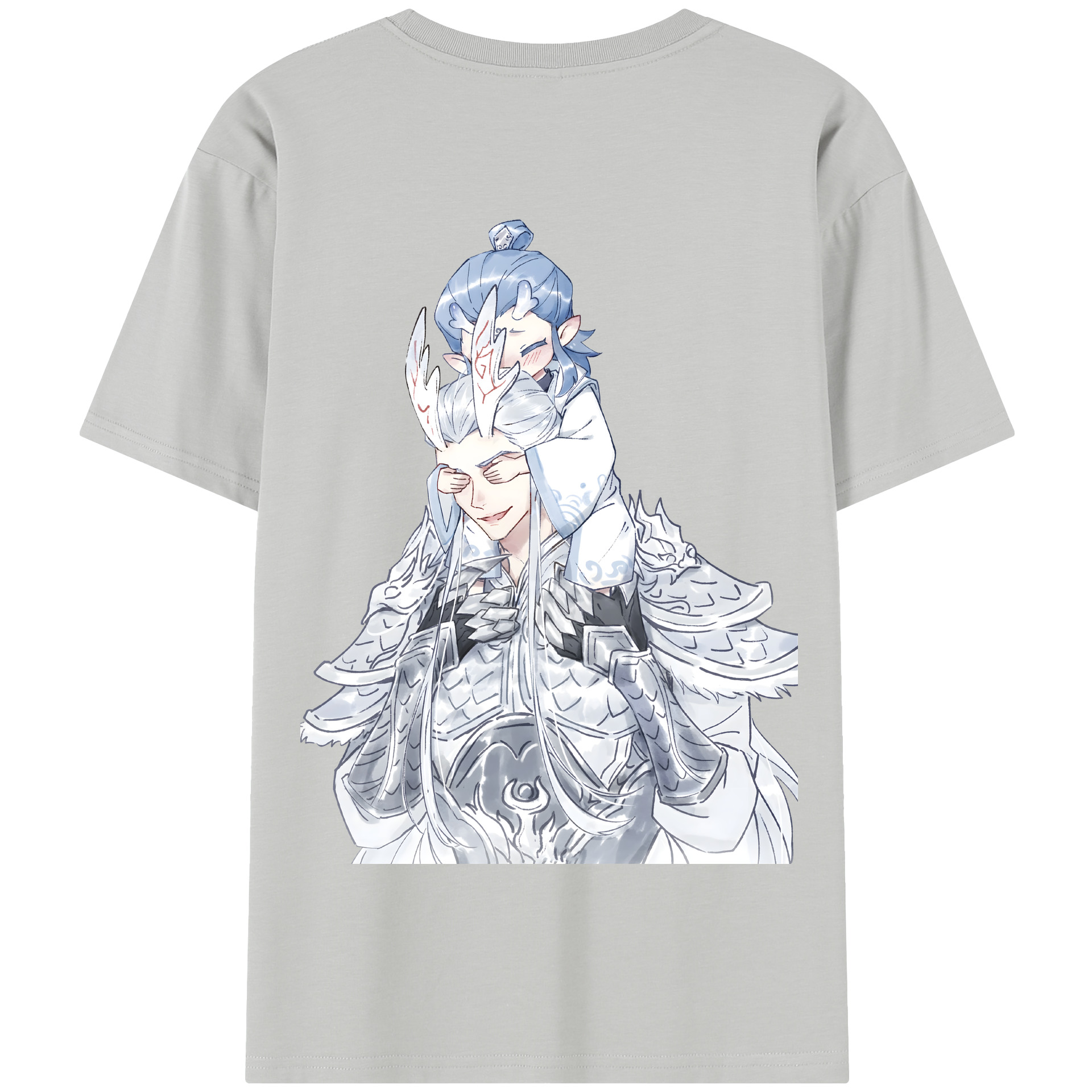 （画像用） Ne Zha 2 ナタ 魔童の大暴れ 綿100％半袖Tシャツ（背面プリント）