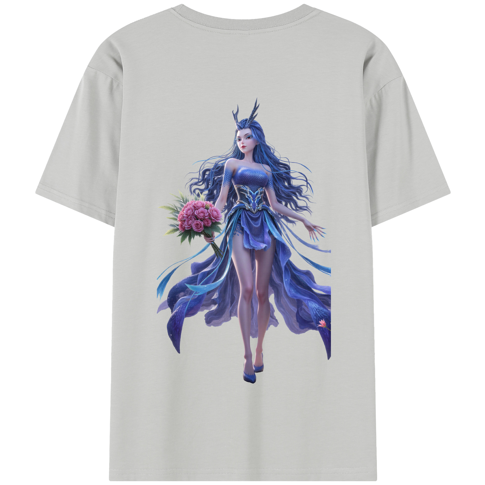 （画像用） Ne Zha 2 ナタ 魔童の大暴れ 綿100％半袖Tシャツ（背面プリント）