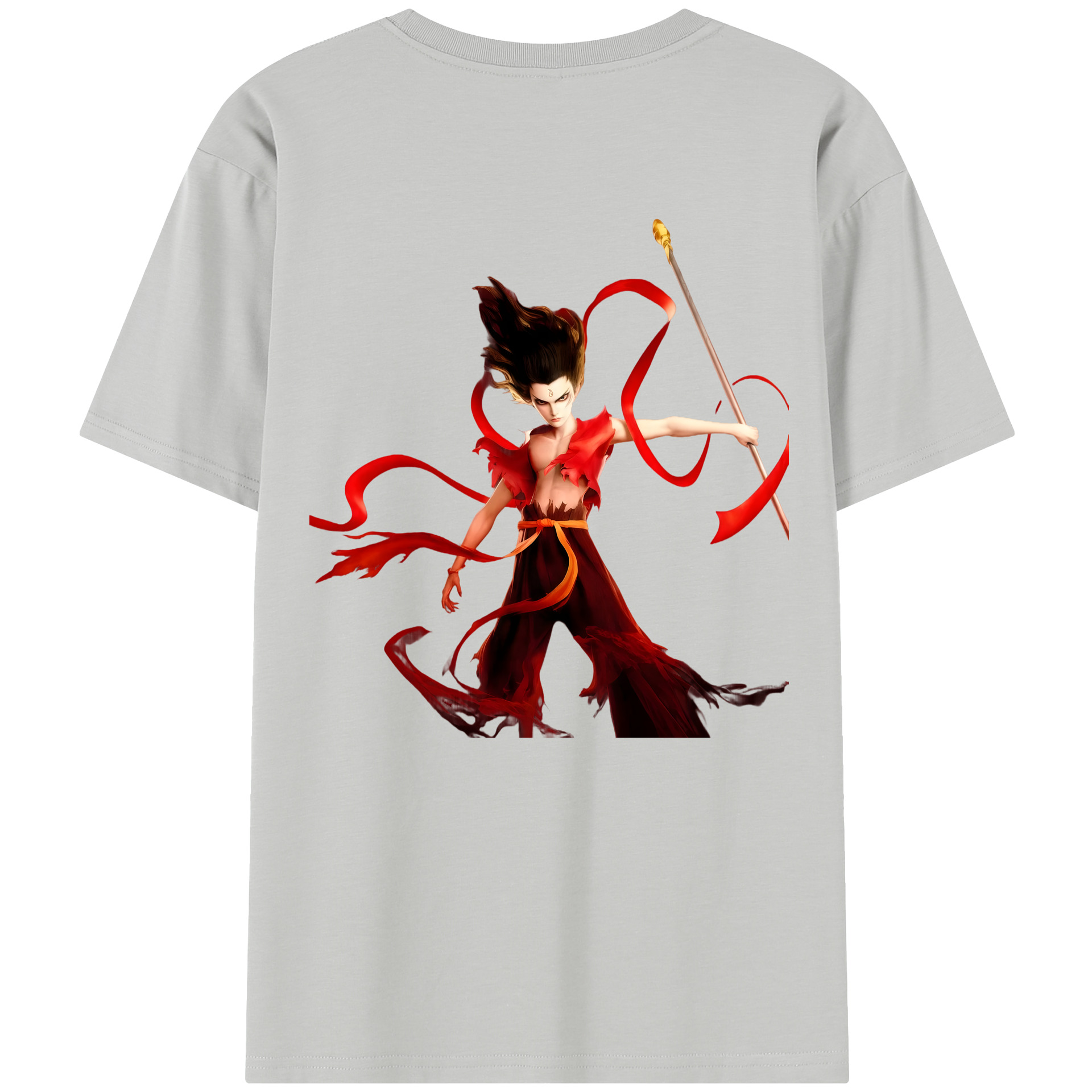 （画像用） Ne Zha 2 ナタ 魔童の大暴れ 綿100％半袖Tシャツ（背面プリント）