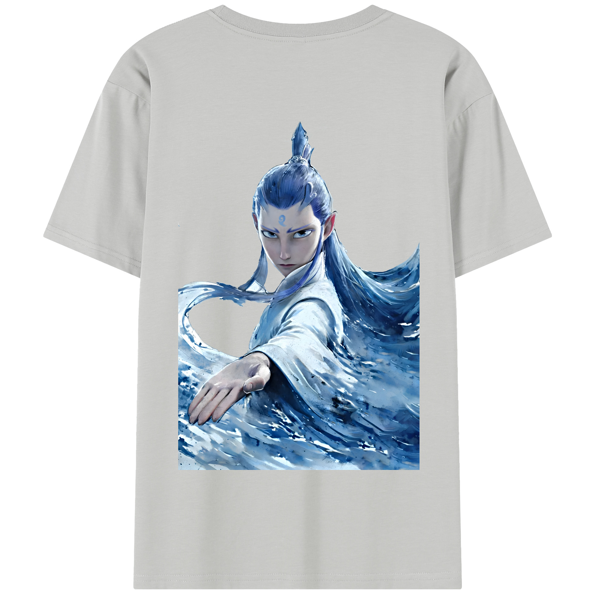 （画像用） Ne Zha 2 ナタ 魔童の大暴れ 綿100％半袖Tシャツ（背面プリント）