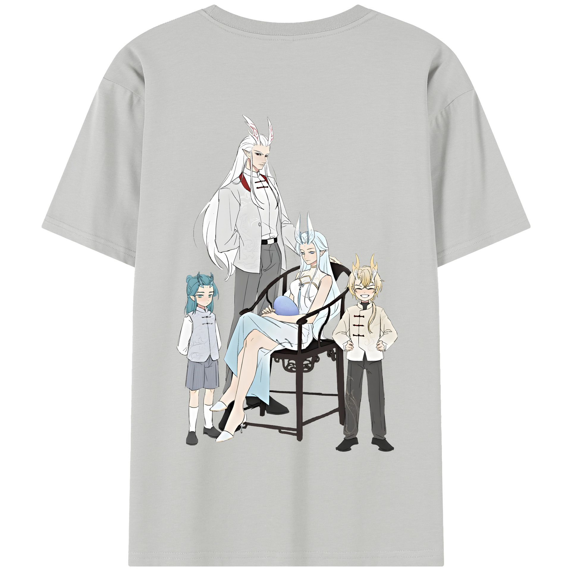 （画像用） Ne Zha 2 ナタ 魔童の大暴れ 綿100％半袖Tシャツ（背面プリント）