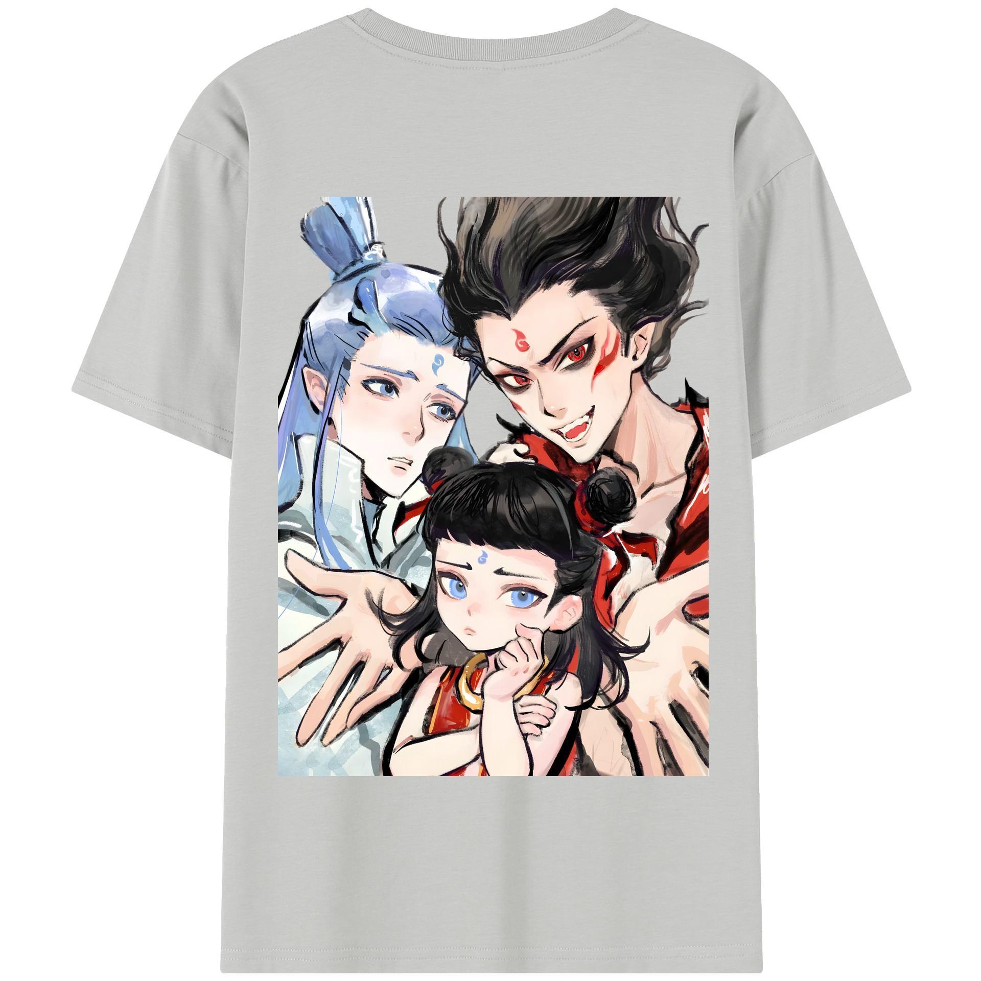 （画像用） Ne Zha 2 ナタ 魔童の大暴れ 綿100％半袖Tシャツ（背面プリント）