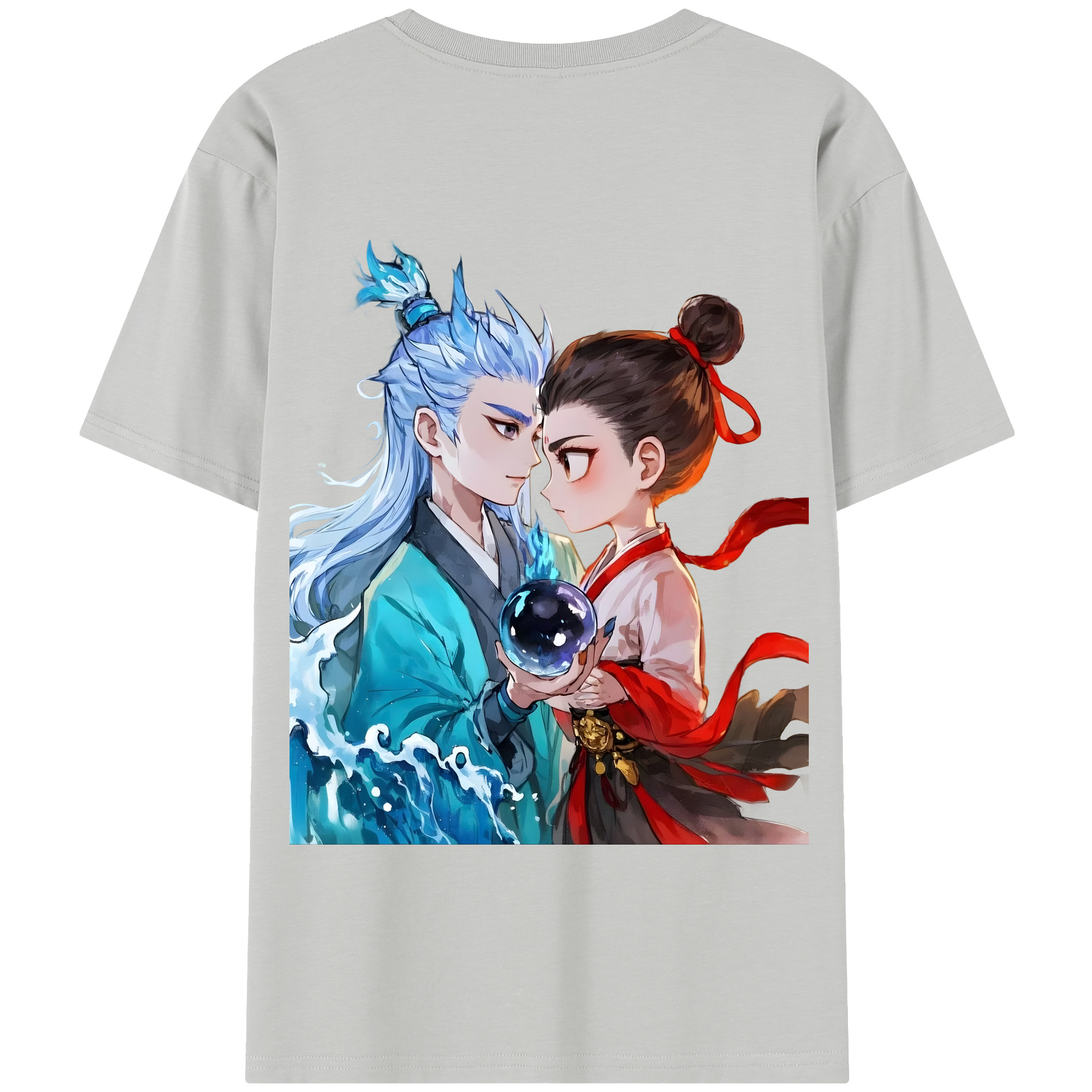 （画像用） Ne Zha 2 ナタ 魔童の大暴れ 綿100％半袖Tシャツ（背面プリント）