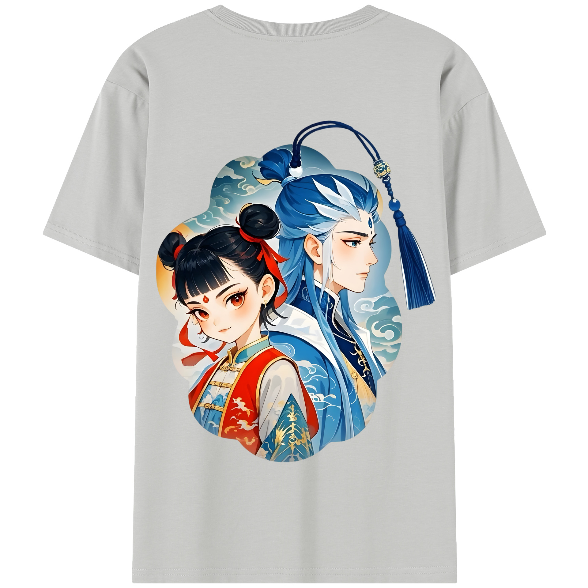 （画像用） Ne Zha 2 ナタ 魔童の大暴れ 綿100％半袖Tシャツ（背面プリント）