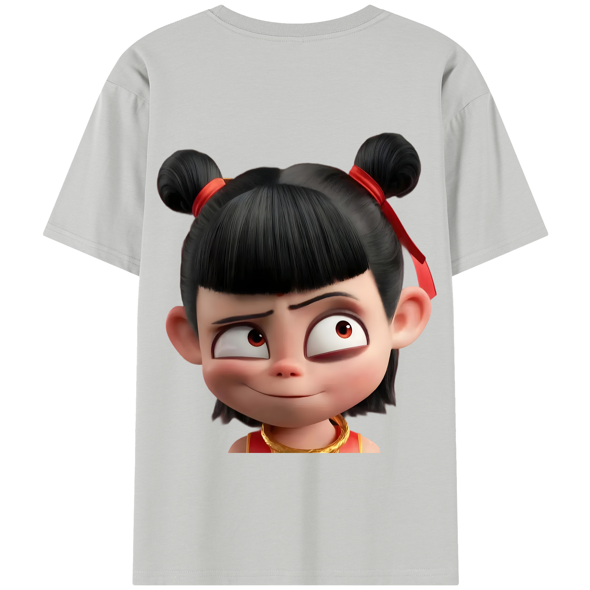 （画像用） Ne Zha 2 ナタ 魔童の大暴れ 綿100％半袖Tシャツ（背面プリント）
