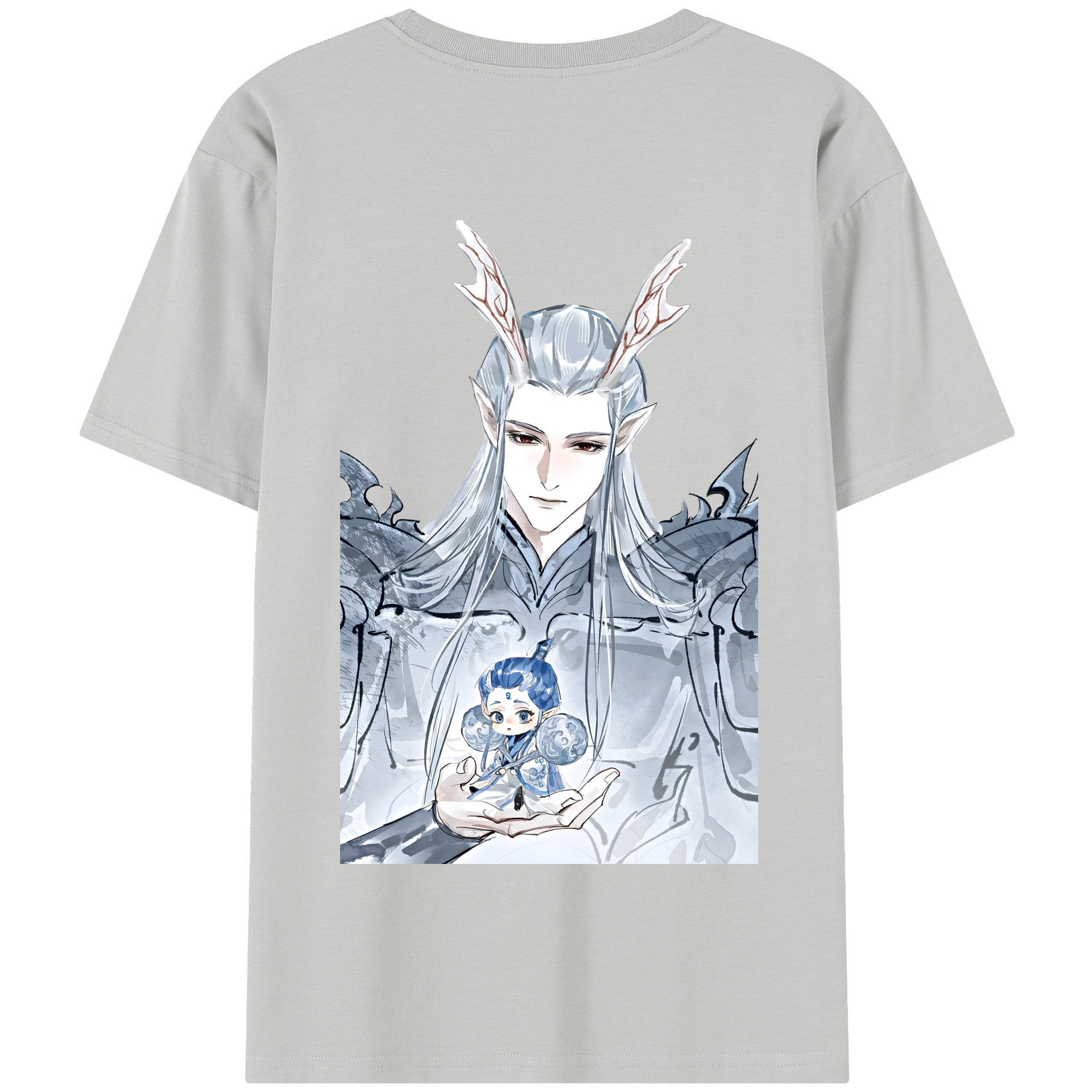 （画像用） Ne Zha 2 ナタ 魔童の大暴れ 綿100％半袖Tシャツ（背面プリント）