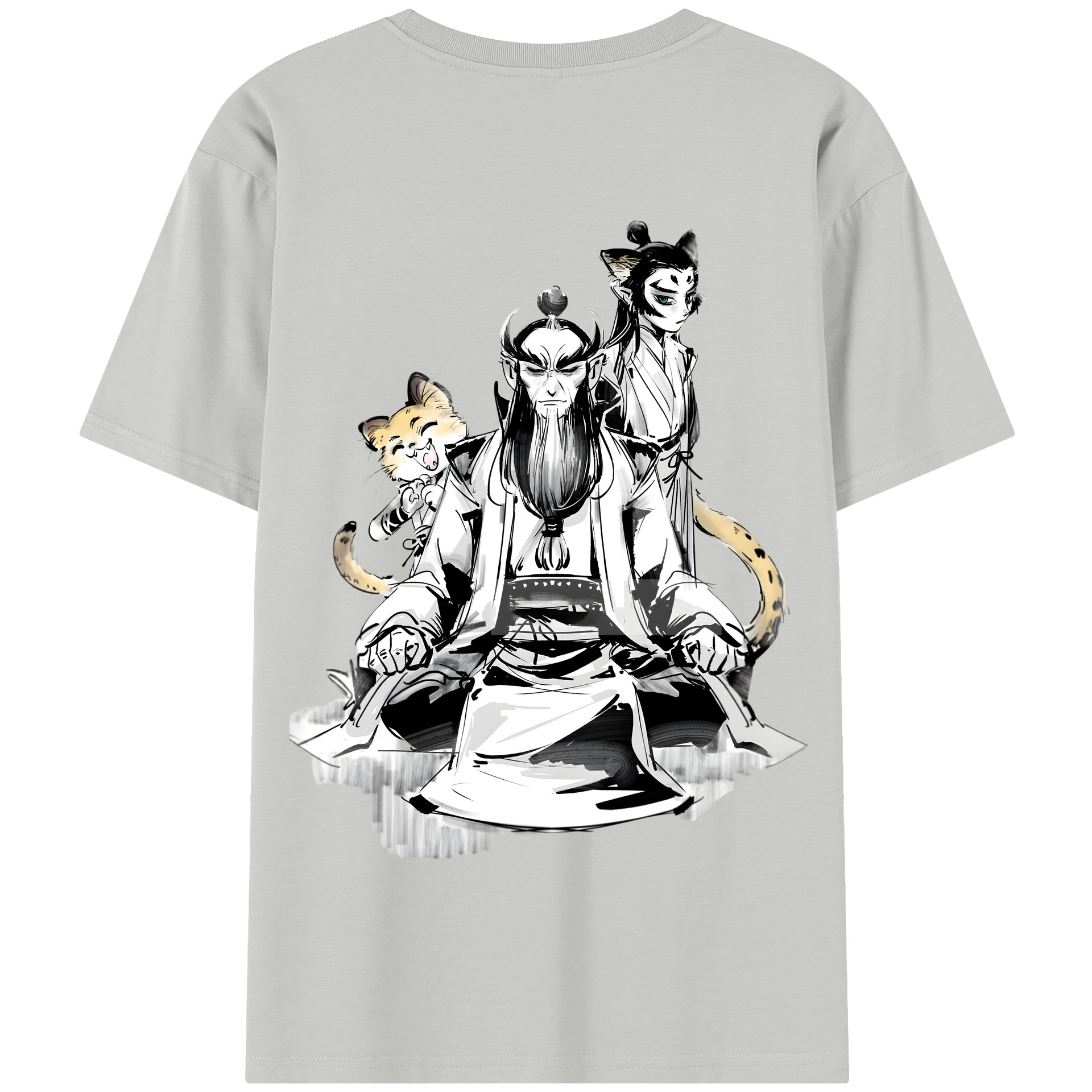 （画像用） Ne Zha 2 ナタ 魔童の大暴れ 綿100％半袖Tシャツ（背面プリント）
