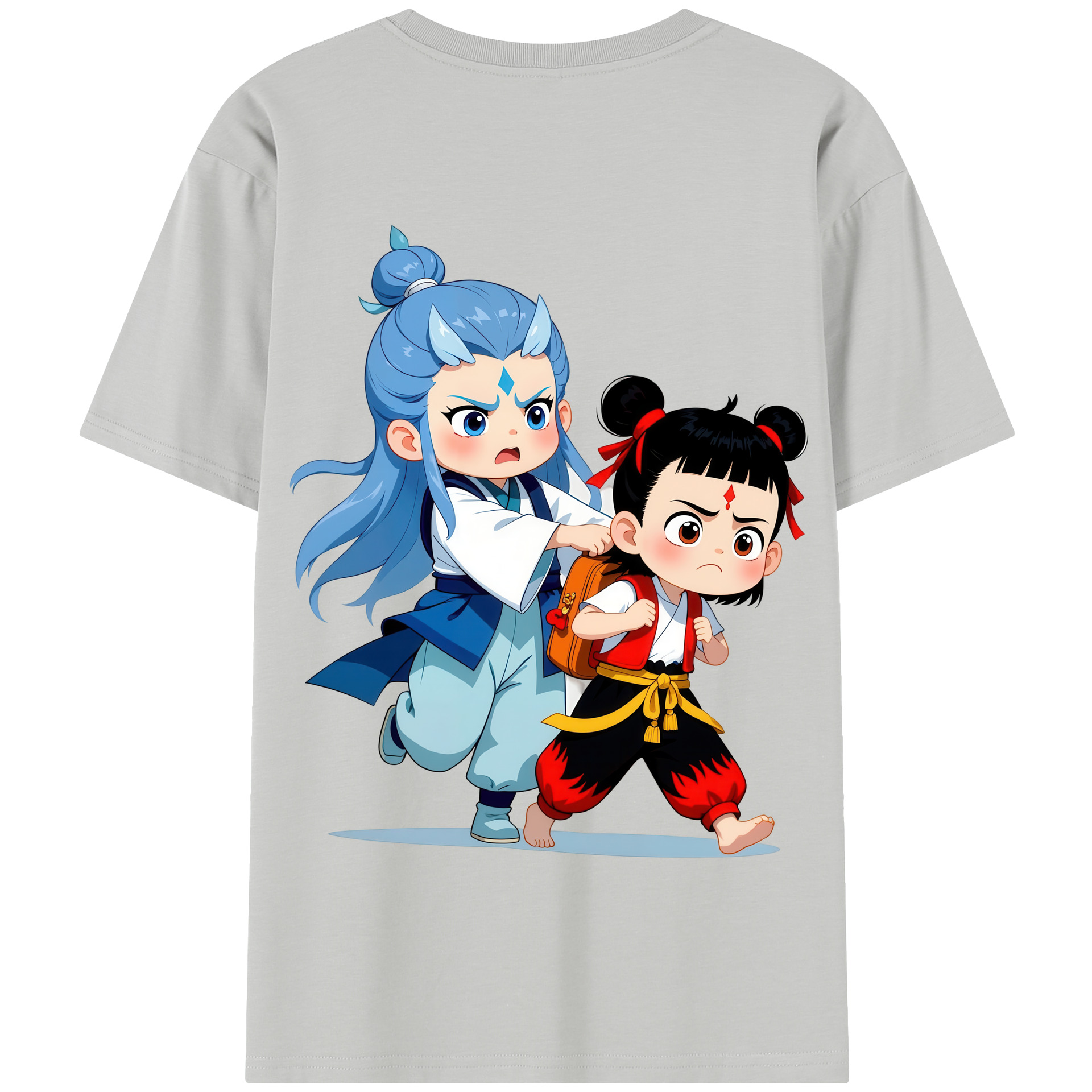 （画像用） Ne Zha 2 ナタ 魔童の大暴れ 綿100％半袖Tシャツ（背面プリント）