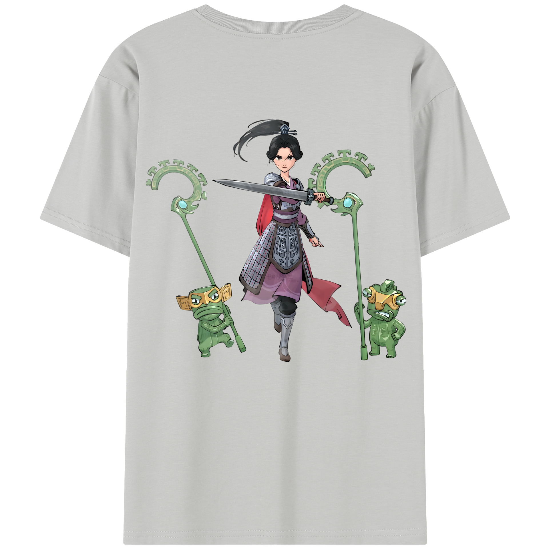 （画像用） Ne Zha 2 ナタ 魔童の大暴れ 綿100％半袖Tシャツ（背面プリント）