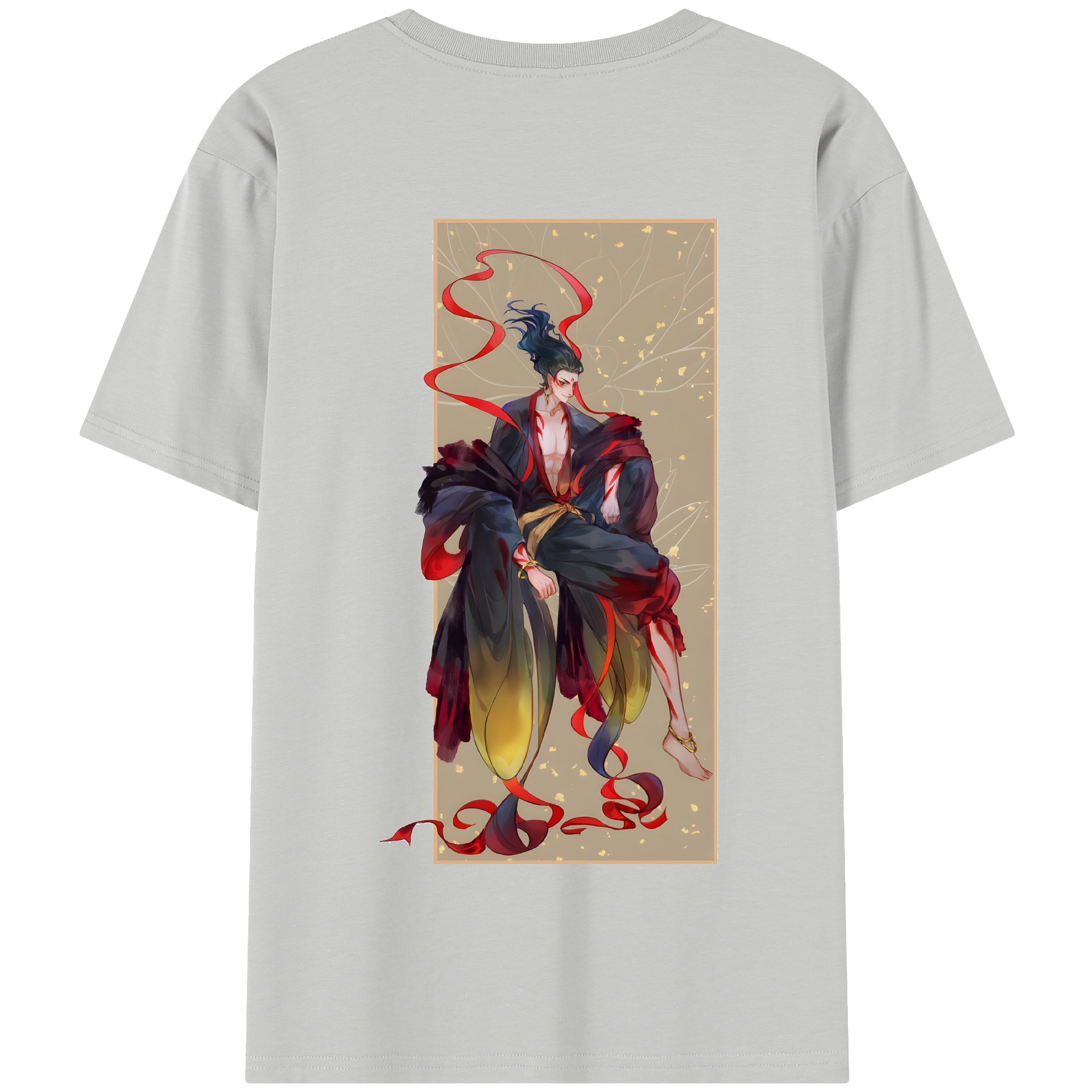 （画像用） Ne Zha 2 ナタ 魔童の大暴れ 綿100％半袖Tシャツ（背面プリント）