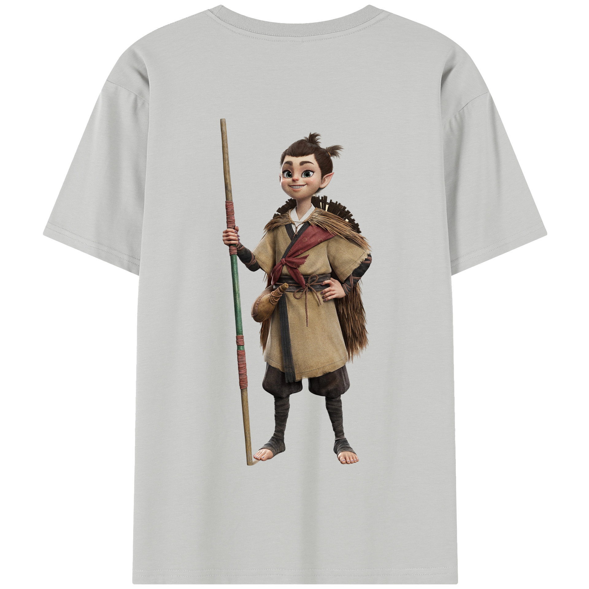 （画像用） Ne Zha 2 ナタ 魔童の大暴れ 綿100％半袖Tシャツ（背面プリント）