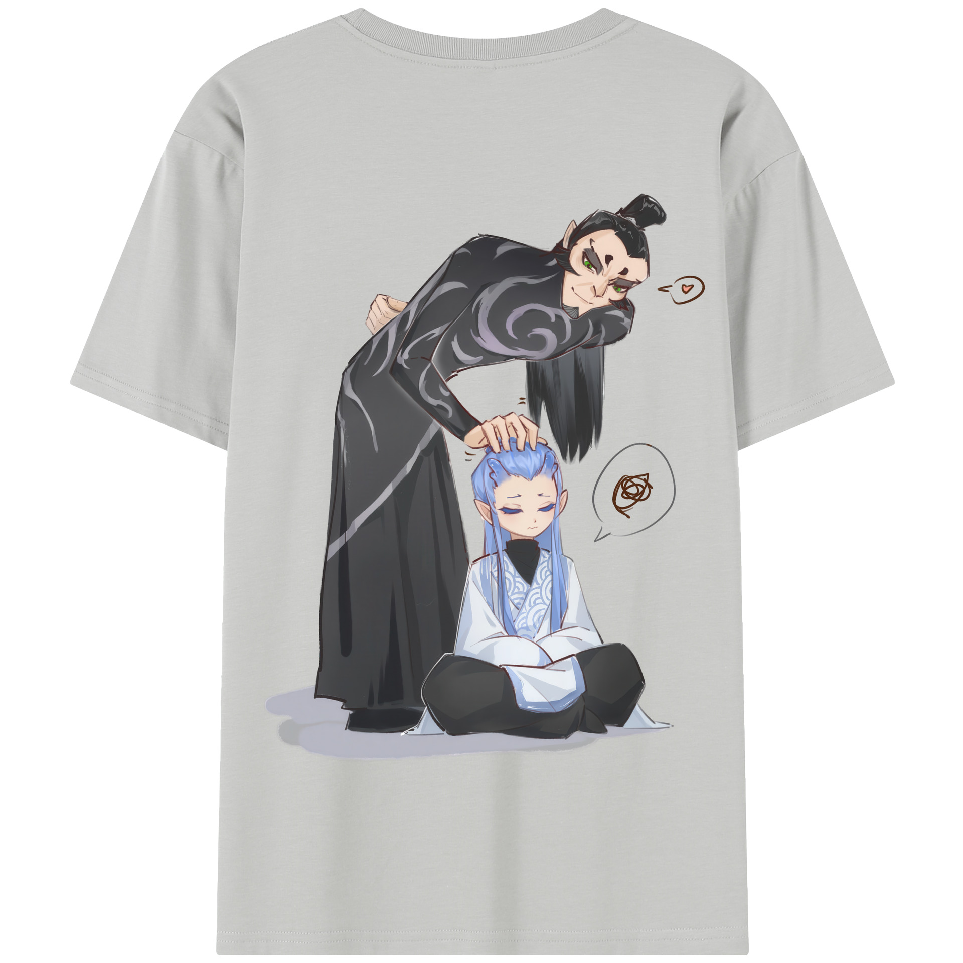 （画像用） Ne Zha 2 ナタ 魔童の大暴れ 綿100％半袖Tシャツ（背面プリント）