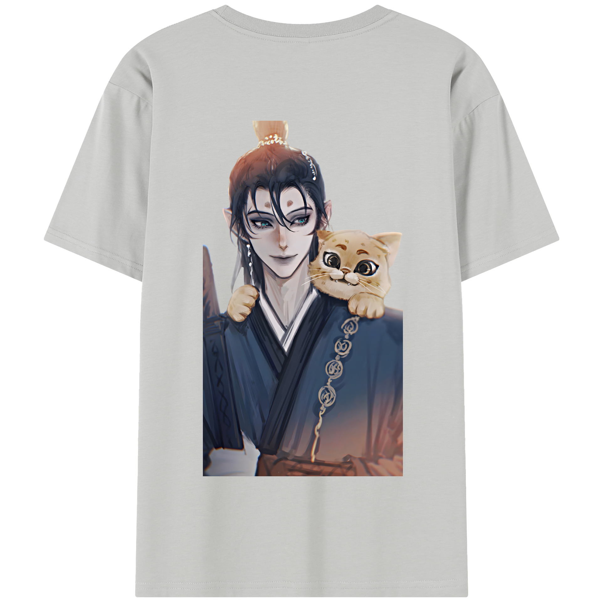 （画像用） Ne Zha 2 ナタ 魔童の大暴れ 綿100％半袖Tシャツ（背面プリント）