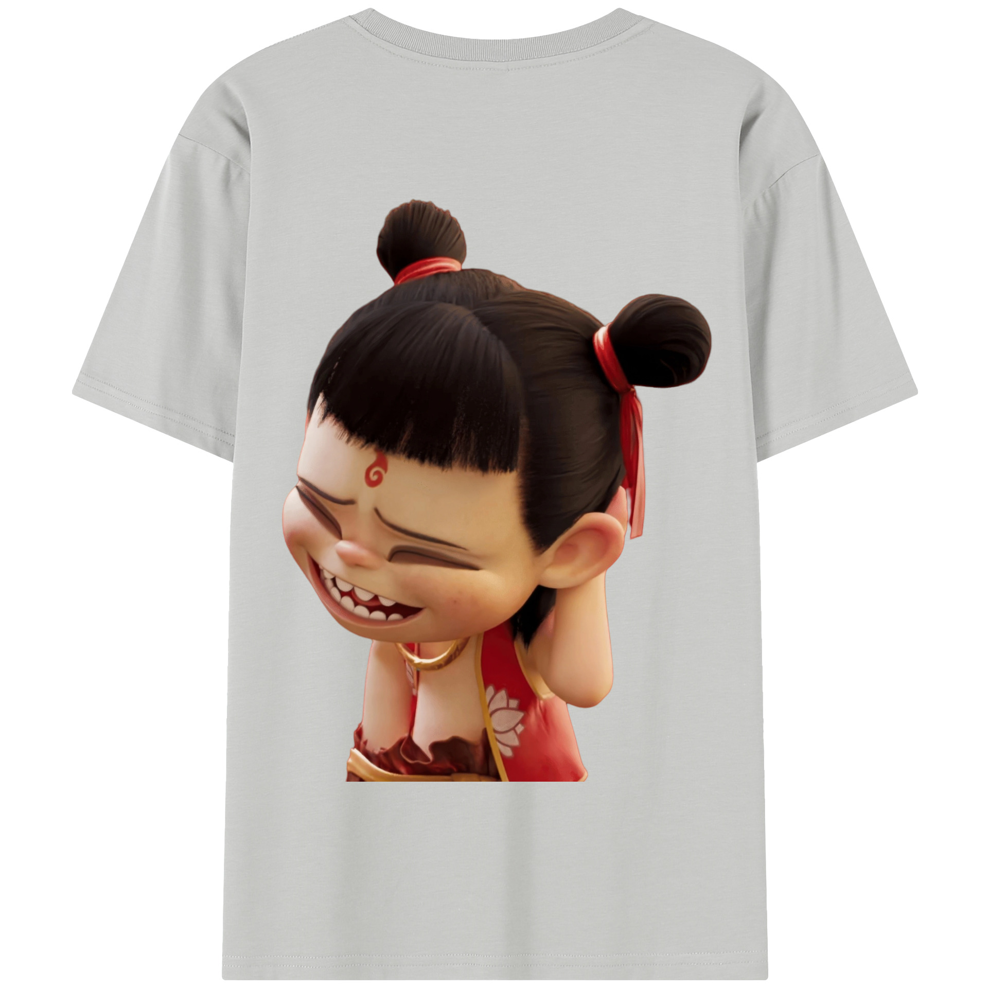 （画像用） Ne Zha 2 ナタ 魔童の大暴れ 綿100％半袖Tシャツ（背面プリント）