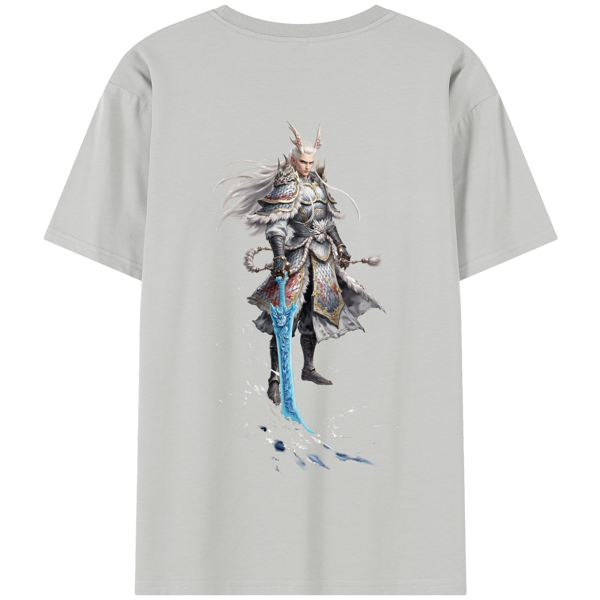 （画像用） Ne Zha 2 ナタ 魔童の大暴れ 綿100％半袖Tシャツ（背面プリント）