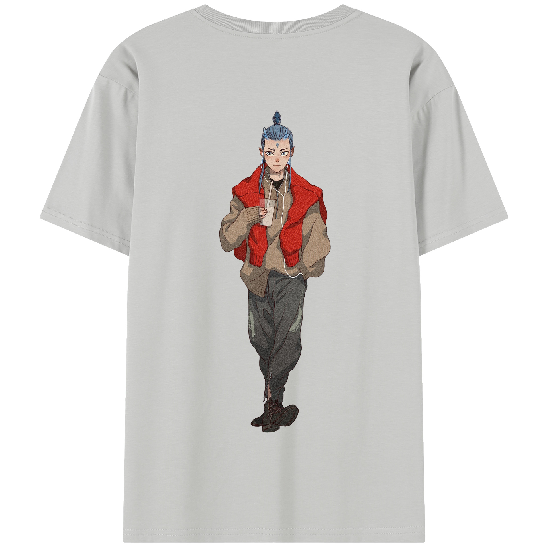 （画像用） Ne Zha 2 ナタ 魔童の大暴れ 綿100％半袖Tシャツ（背面プリント）