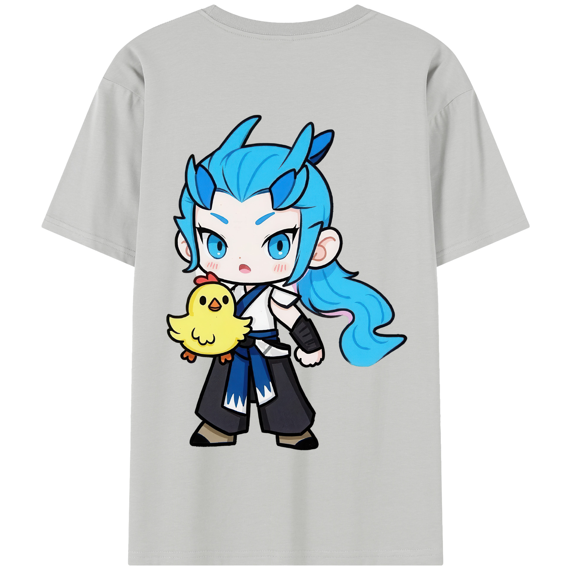 （画像用） Ne Zha 2 ナタ 魔童の大暴れ 綿100％半袖Tシャツ（背面プリント）