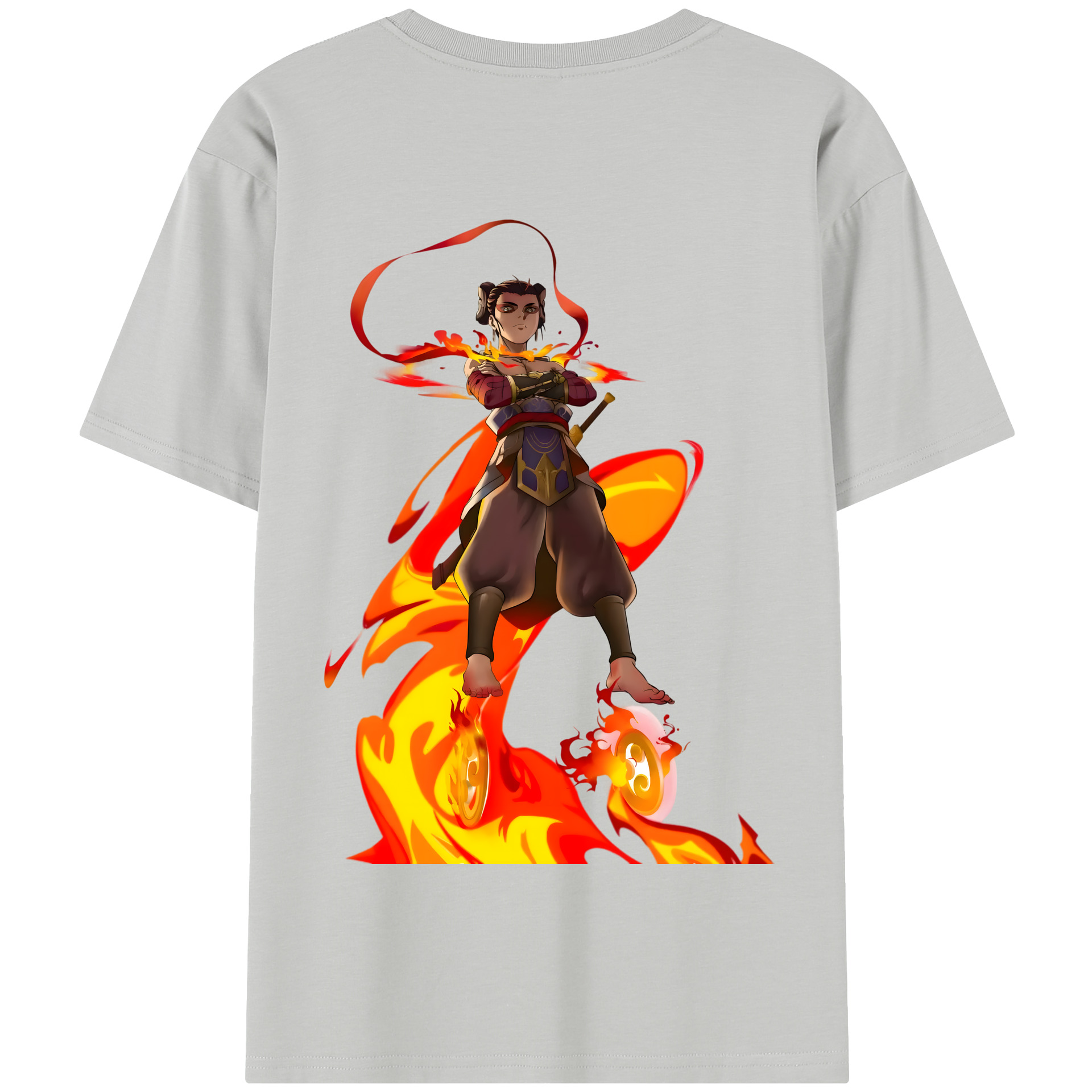 （画像用） Ne Zha 2 ナタ 魔童の大暴れ 綿100％半袖Tシャツ（背面プリント）