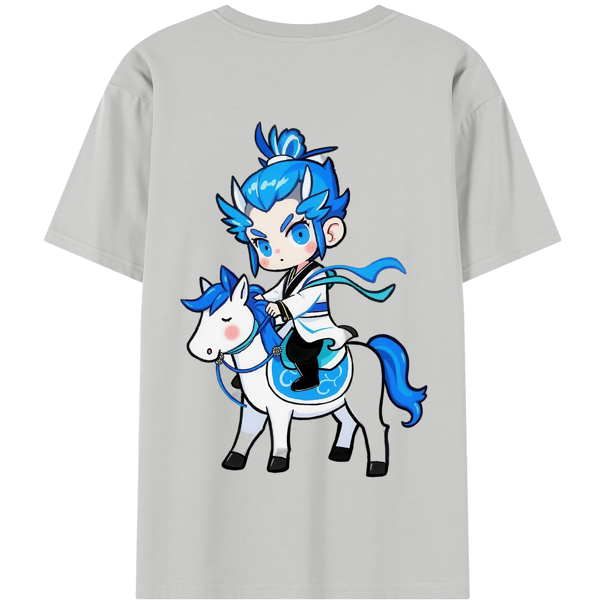 （画像用） Ne Zha 2 ナタ 魔童の大暴れ 綿100％半袖Tシャツ（背面プリント）
