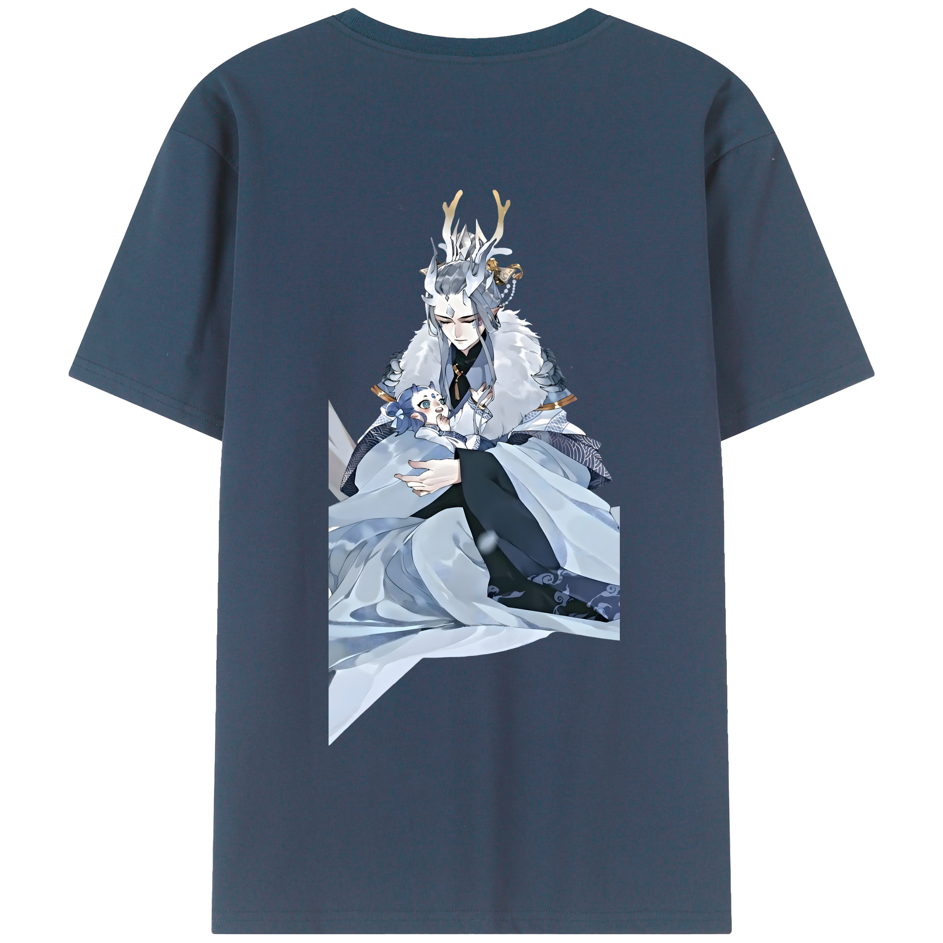 （画像用） Ne Zha 2 ナタ 魔童の大暴れ 綿100％半袖Tシャツ（背面プリント）