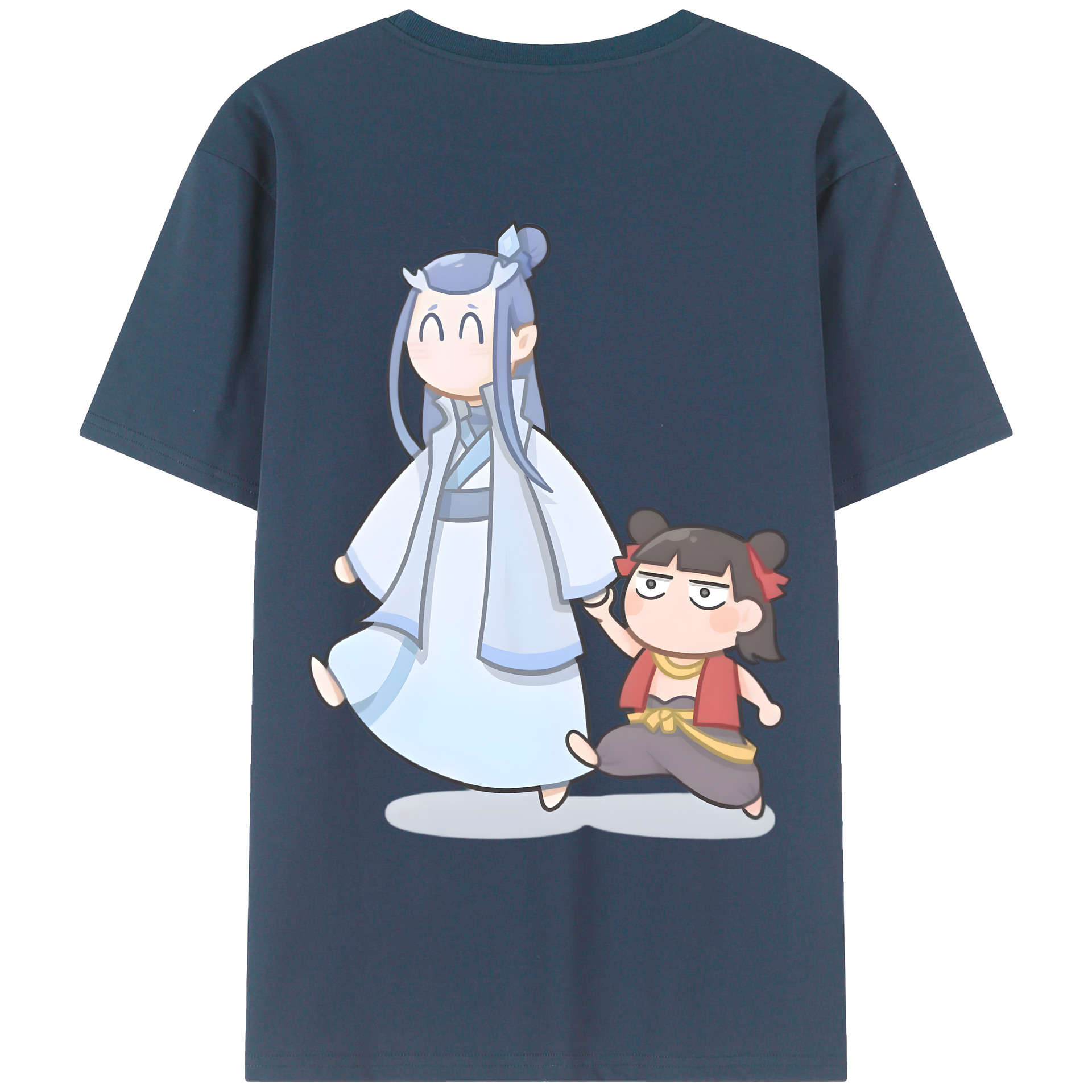 （画像用） Ne Zha 2 ナタ 魔童の大暴れ 綿100％半袖Tシャツ（背面プリント）