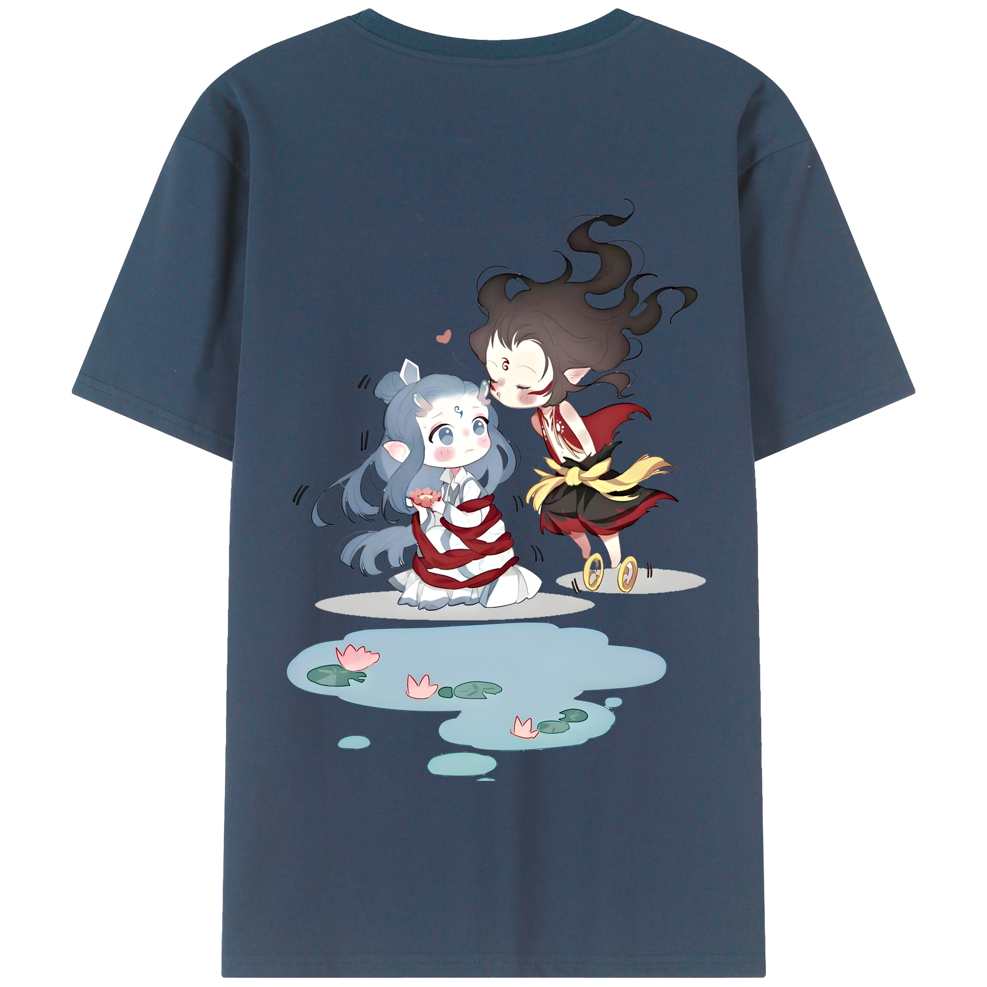 （画像用） Ne Zha 2 ナタ 魔童の大暴れ 綿100％半袖Tシャツ（背面プリント）