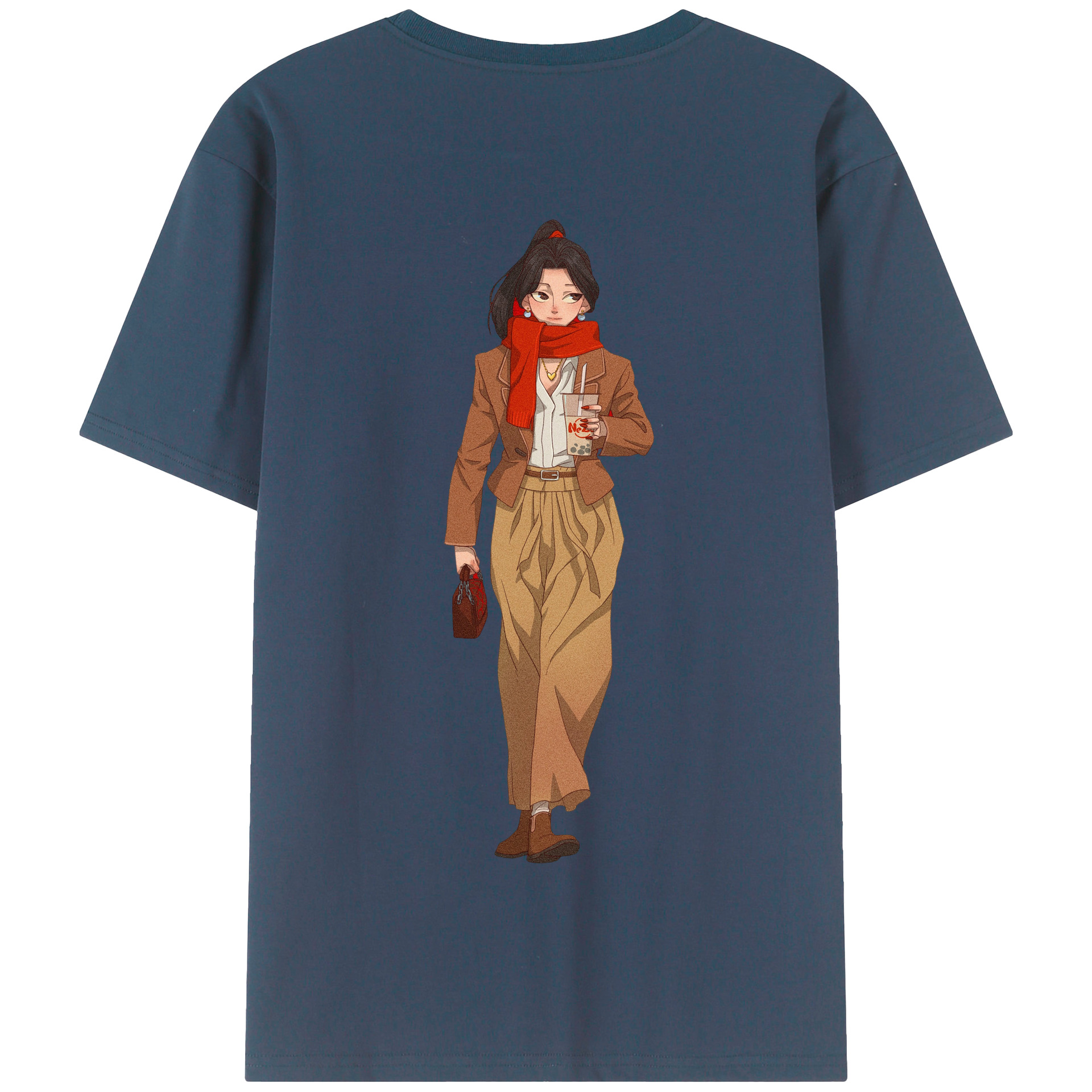 （画像用） Ne Zha 2 ナタ 魔童の大暴れ 綿100％半袖Tシャツ（背面プリント）