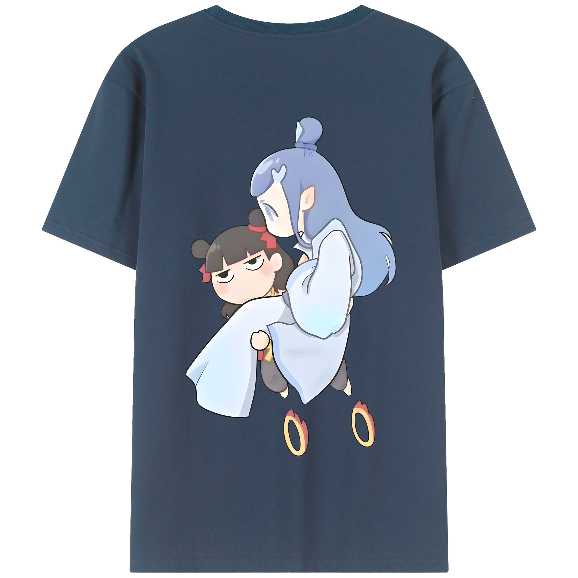 （画像用） Ne Zha 2 ナタ 魔童の大暴れ 綿100％半袖Tシャツ（背面プリント）