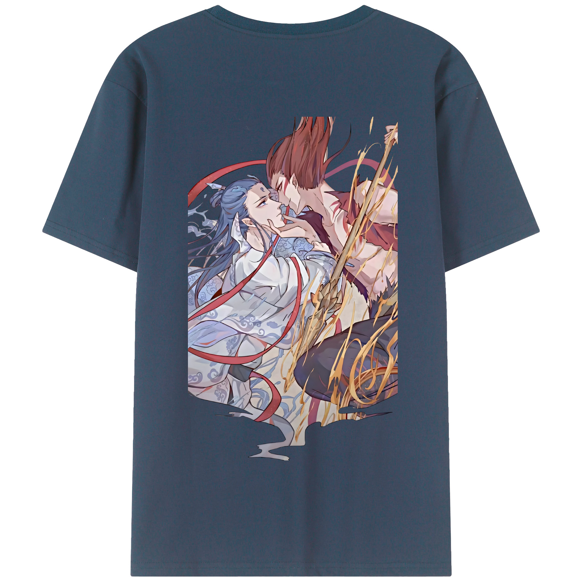 （画像用） Ne Zha 2 ナタ 魔童の大暴れ 綿100％半袖Tシャツ（背面プリント）