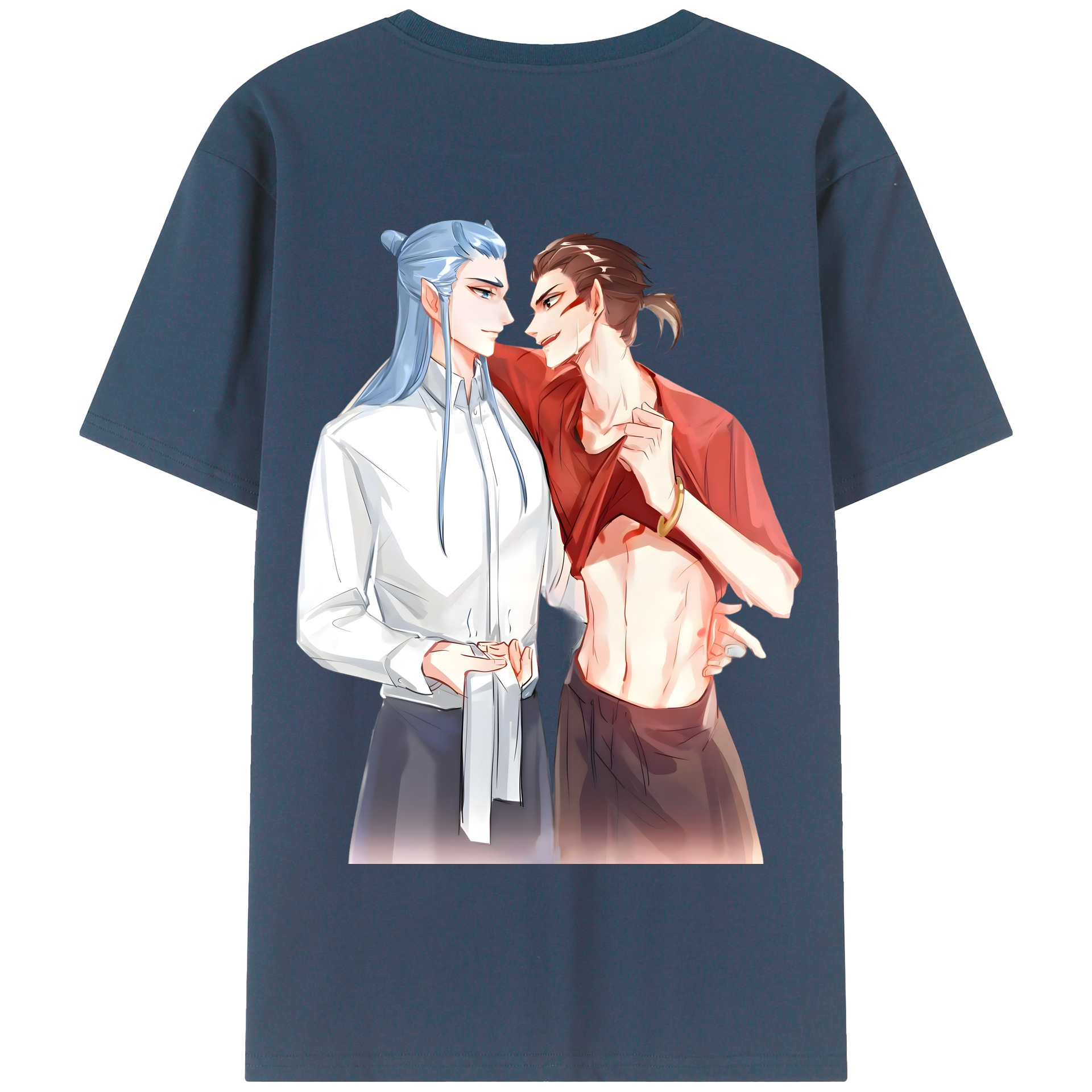 （画像用） Ne Zha 2 ナタ 魔童の大暴れ 綿100％半袖Tシャツ（背面プリント）