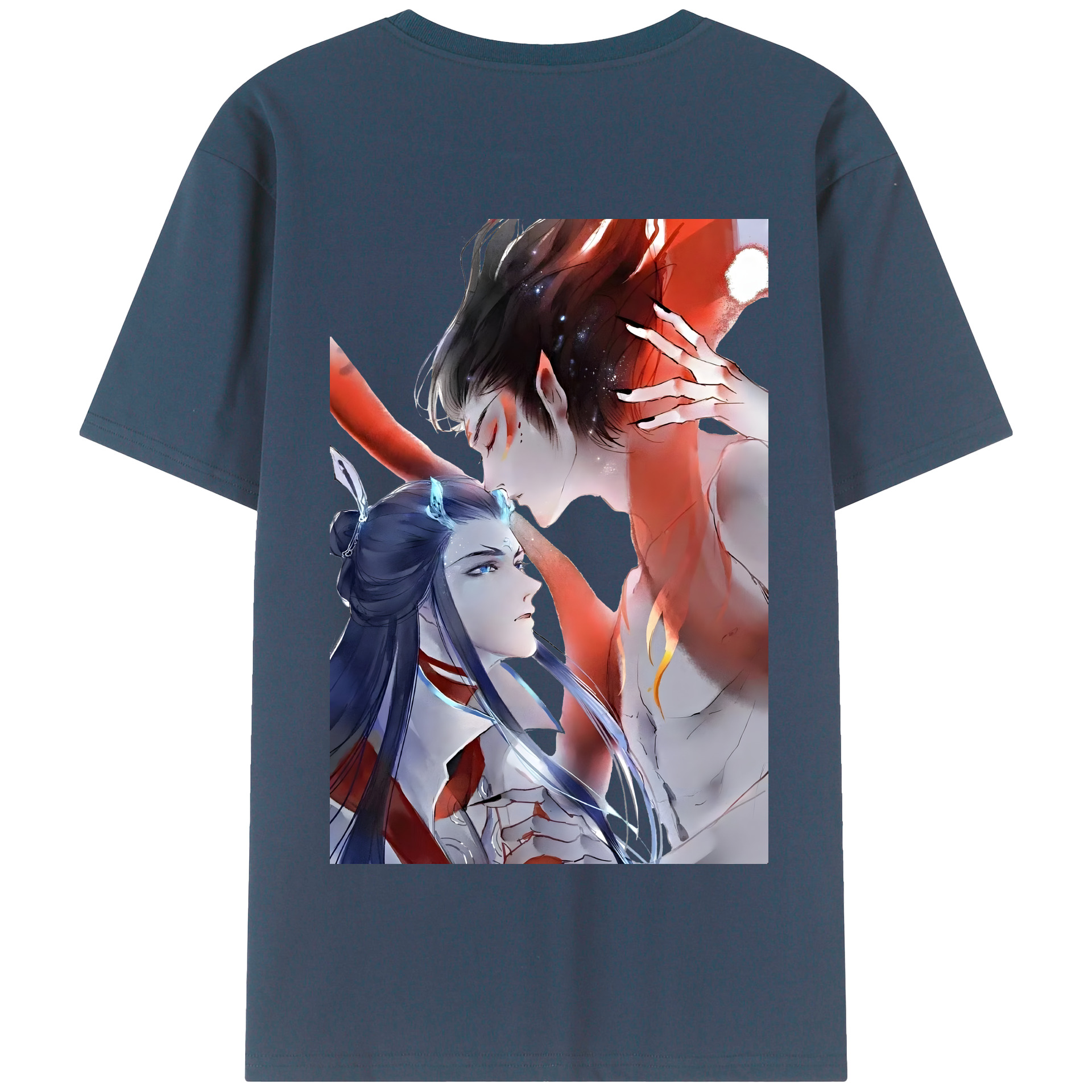（画像用） Ne Zha 2 ナタ 魔童の大暴れ 綿100％半袖Tシャツ（背面プリント）