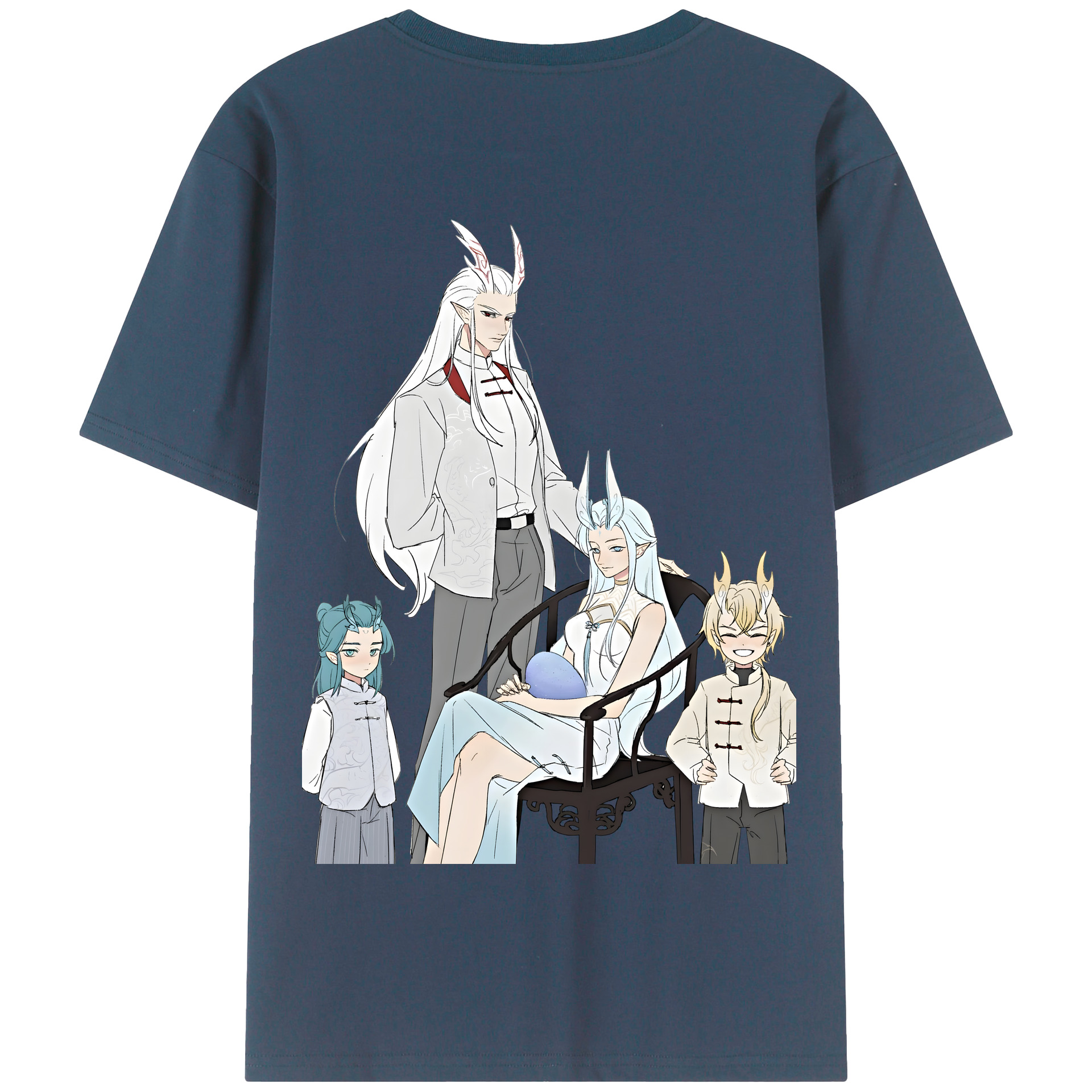 （画像用） Ne Zha 2 ナタ 魔童の大暴れ 綿100％半袖Tシャツ（背面プリント）