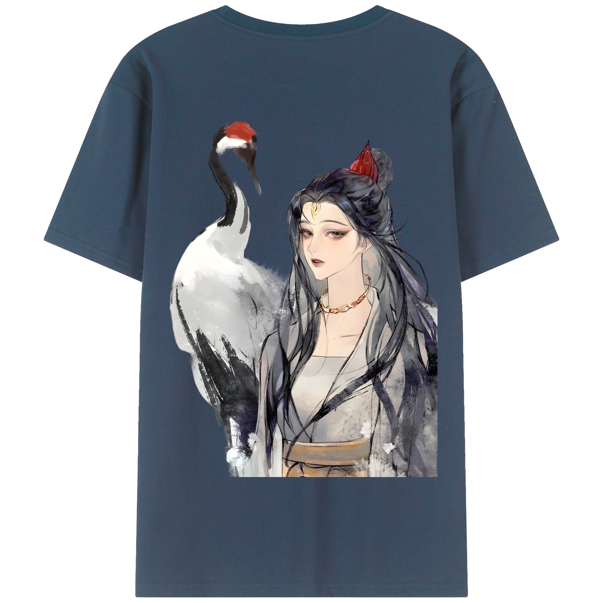（画像用） Ne Zha 2 ナタ 魔童の大暴れ 綿100％半袖Tシャツ（背面プリント）