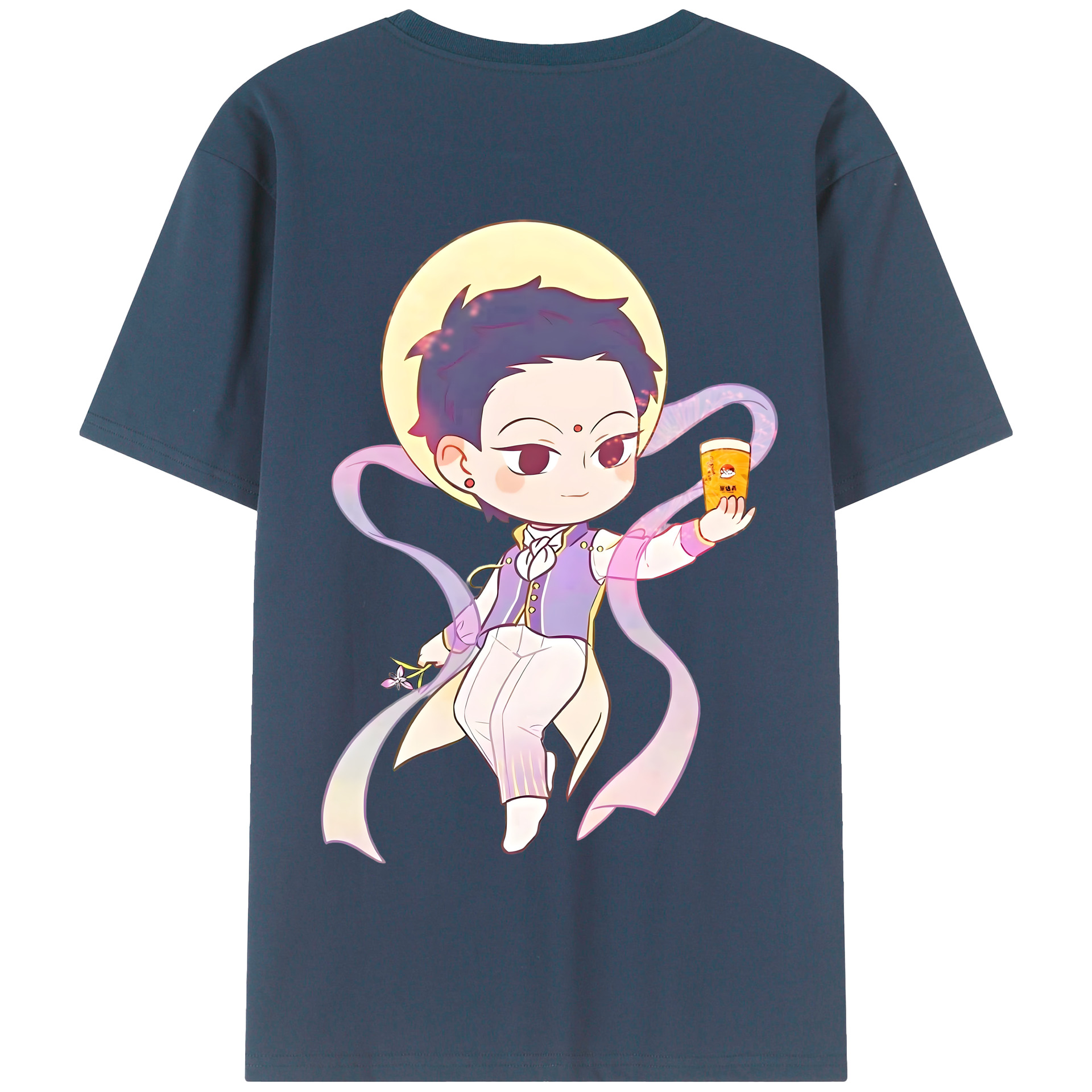 （画像用） Ne Zha 2 ナタ 魔童の大暴れ 綿100％半袖Tシャツ（背面プリント）
