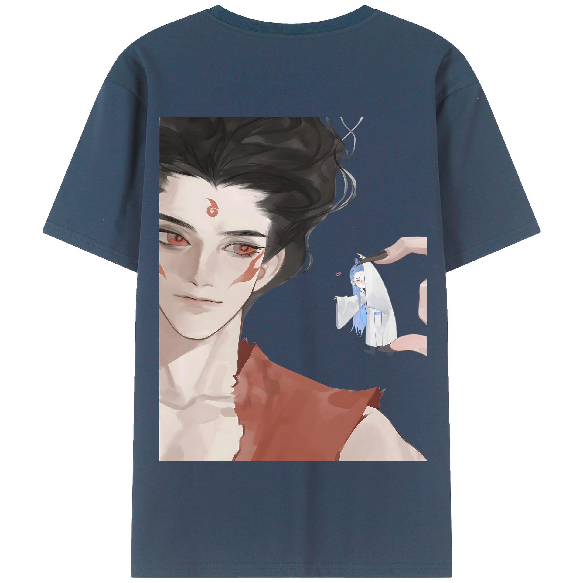 （画像用） Ne Zha 2 ナタ 魔童の大暴れ 綿100％半袖Tシャツ（背面プリント）