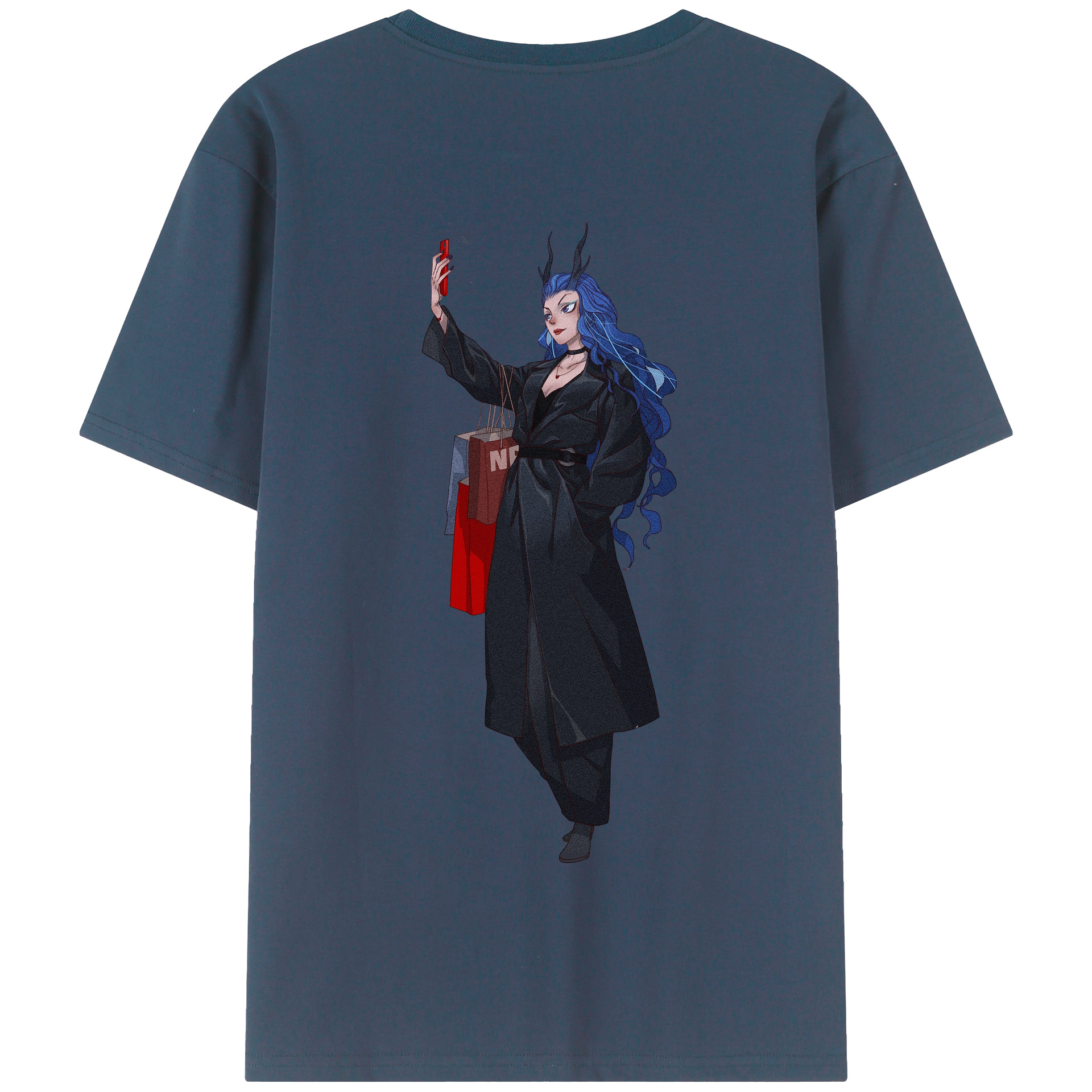 （画像用） Ne Zha 2 ナタ 魔童の大暴れ 綿100％半袖Tシャツ（背面プリント）