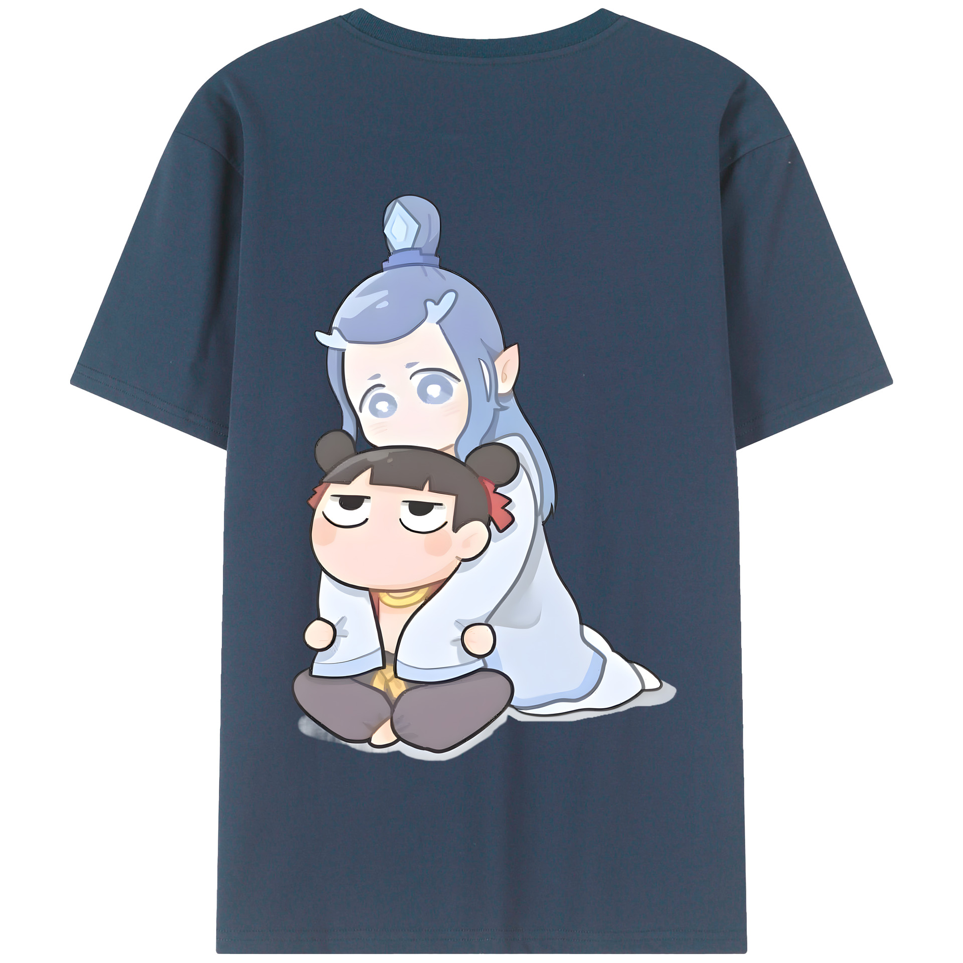（画像用） Ne Zha 2 ナタ 魔童の大暴れ 綿100％半袖Tシャツ（背面プリント）