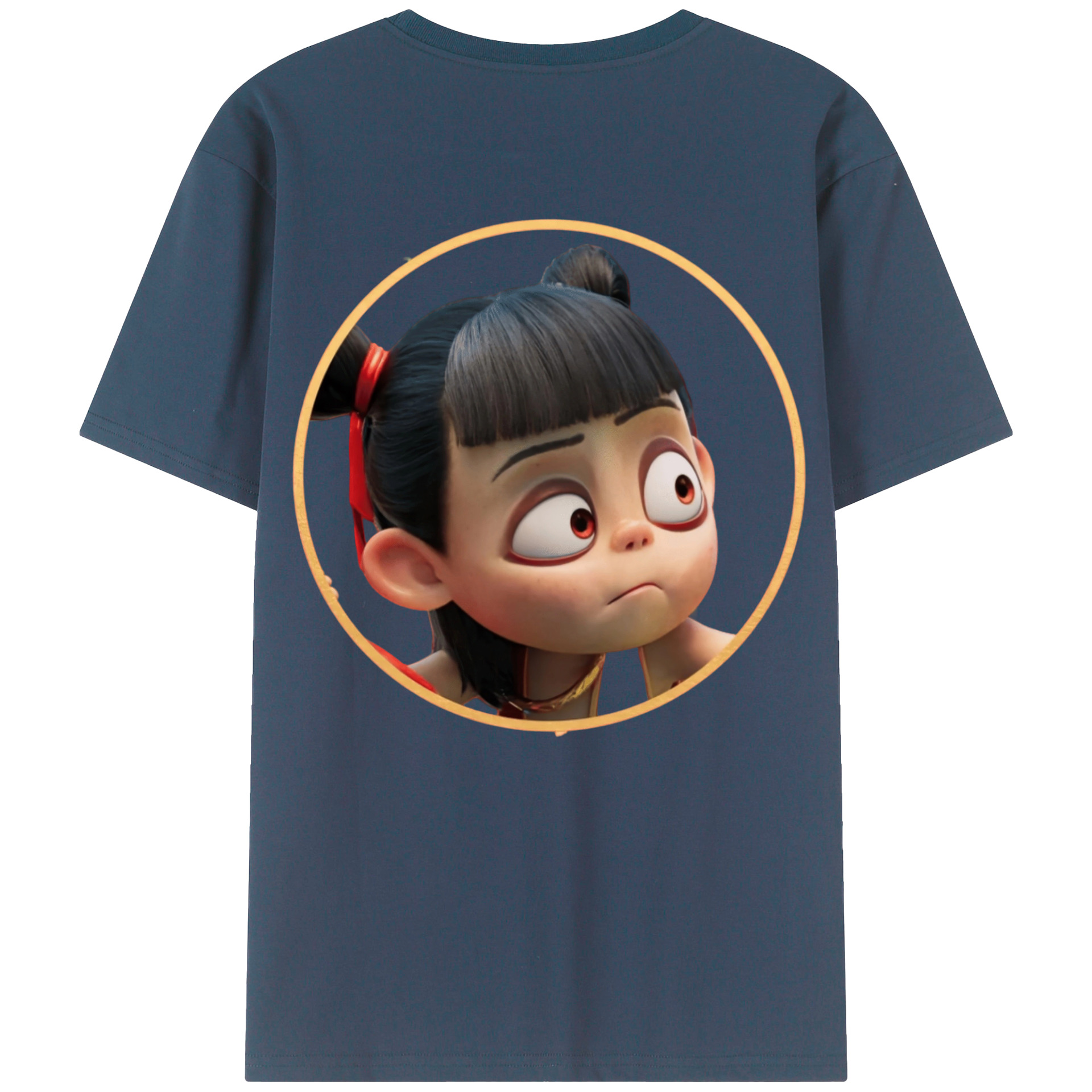 （画像用） Ne Zha 2 ナタ 魔童の大暴れ 綿100％半袖Tシャツ（背面プリント）