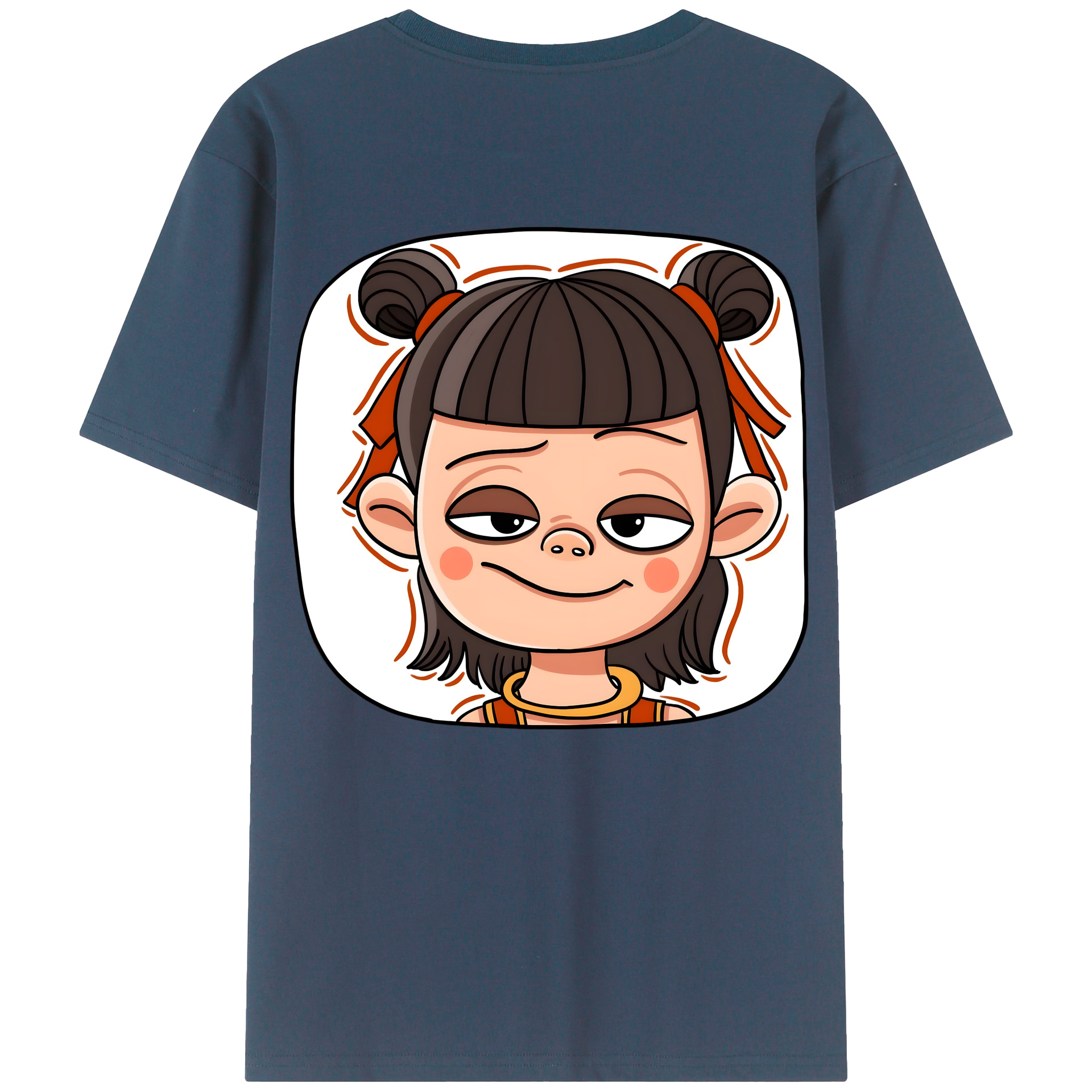 （画像用） Ne Zha 2 ナタ 魔童の大暴れ 綿100％半袖Tシャツ（背面プリント）