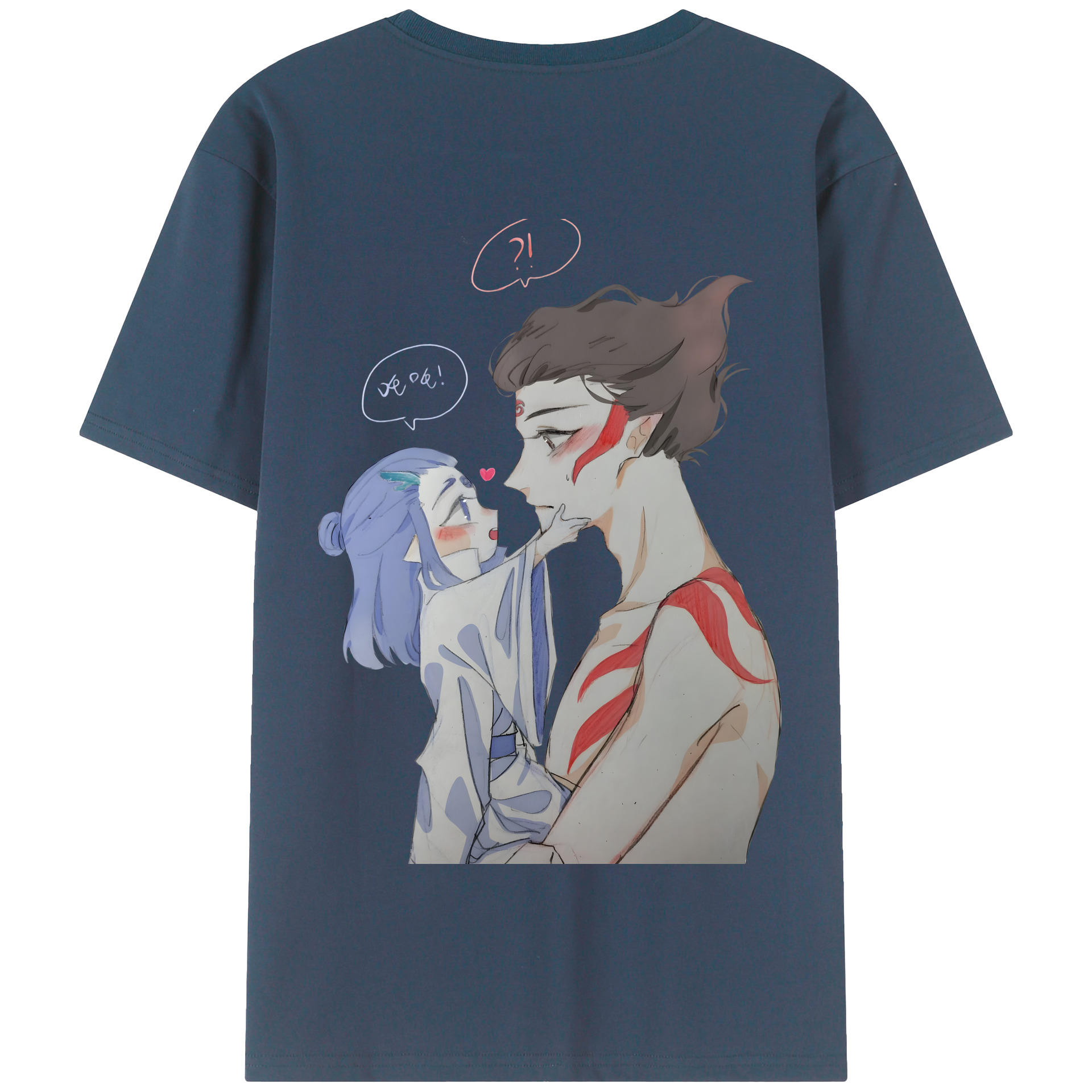 （画像用） Ne Zha 2 ナタ 魔童の大暴れ 綿100％半袖Tシャツ（背面プリント）