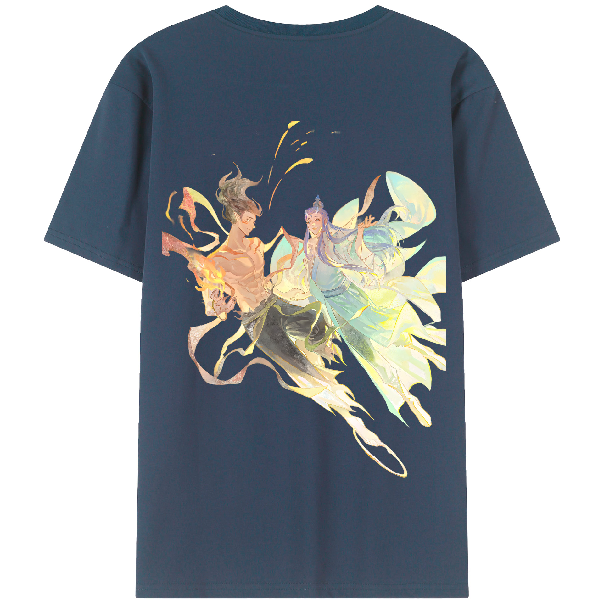 （画像用） Ne Zha 2 ナタ 魔童の大暴れ 綿100％半袖Tシャツ（背面プリント）
