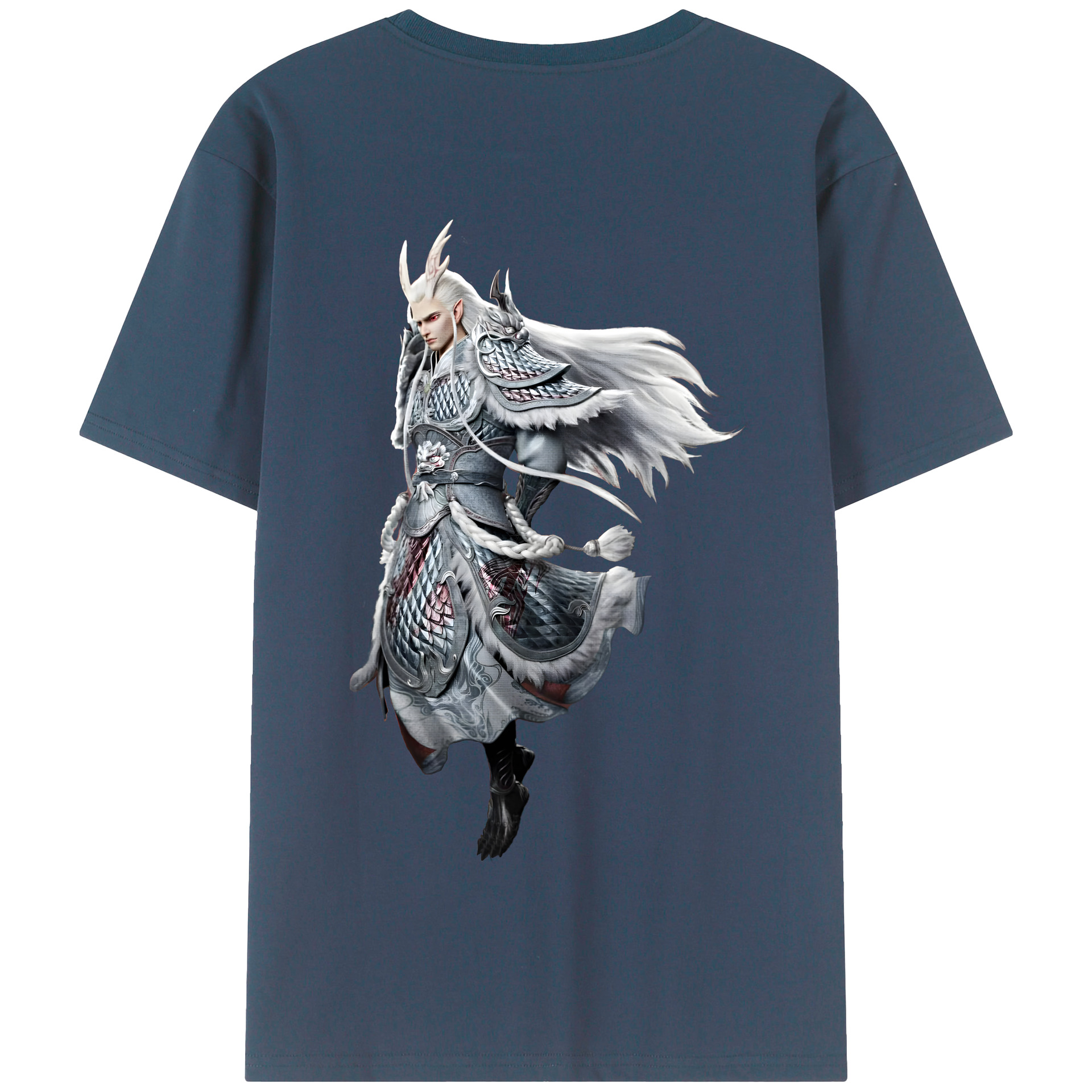 （画像用） Ne Zha 2 ナタ 魔童の大暴れ 綿100％半袖Tシャツ（背面プリント）