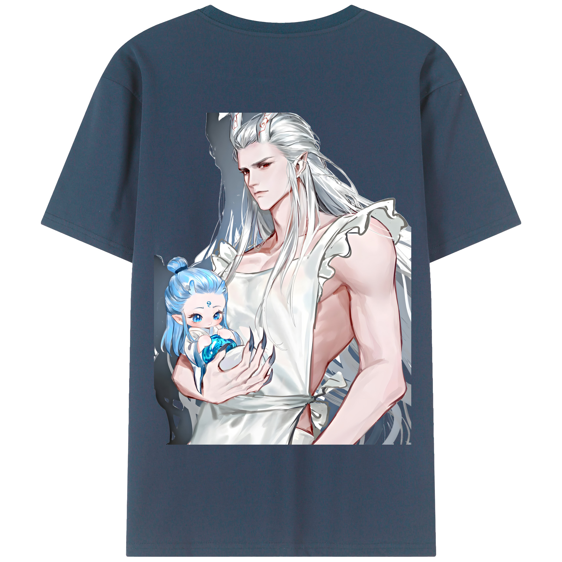 （画像用） Ne Zha 2 ナタ 魔童の大暴れ 綿100％半袖Tシャツ（背面プリント）