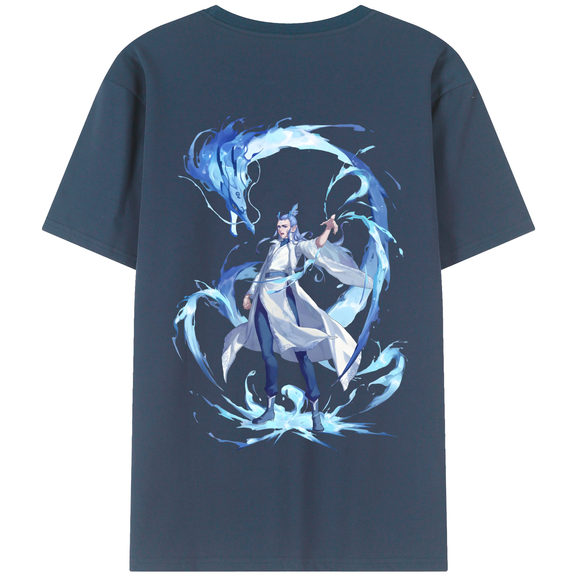 （画像用） Ne Zha 2 ナタ 魔童の大暴れ 綿100％半袖Tシャツ（背面プリント）